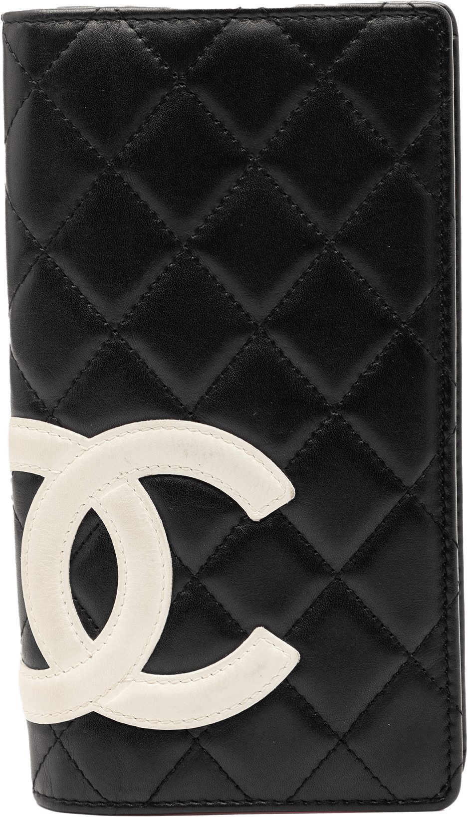 Chanel Quilted Lambskin Cambon Ligne Bifold Wallet, från Luxclusif, i färgen black.