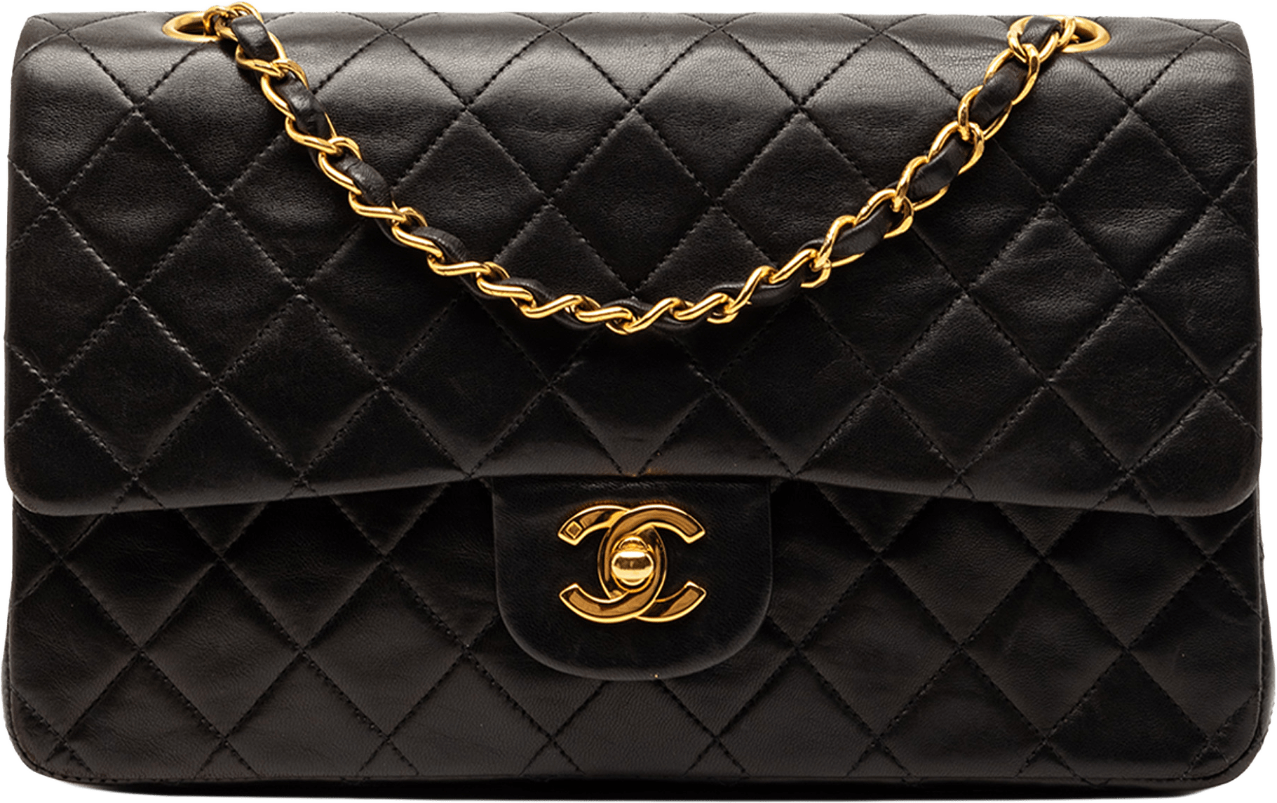 Chanel Medium Classic Lambskin Double Flap, från Luxclusif, i färgen black.