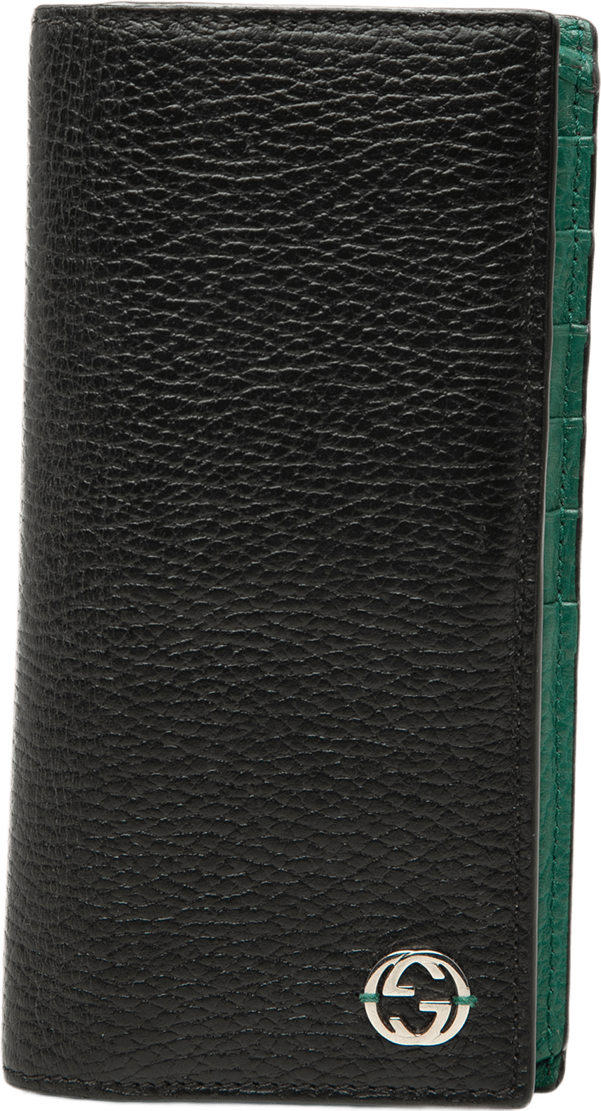 Gucci Calfskin Interlocking G Bifold Long Wallet, från Luxclusif, i färgen black.