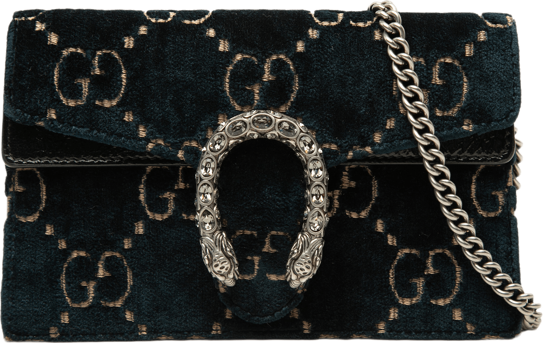 Gucci Mini Gg Velvet Dionysus Crossbody, från Luxclusif, i färgen blå.
