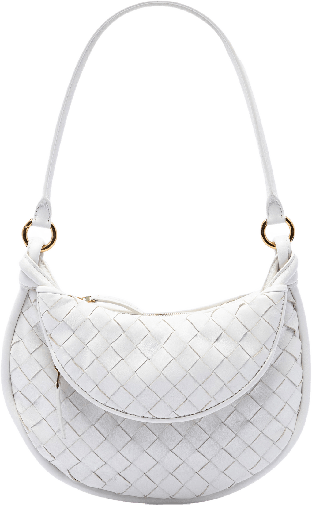 Bottega Veneta Small Nappa Intrecciato Gemelli Hobo, från Luxclusif, i färgen vit.