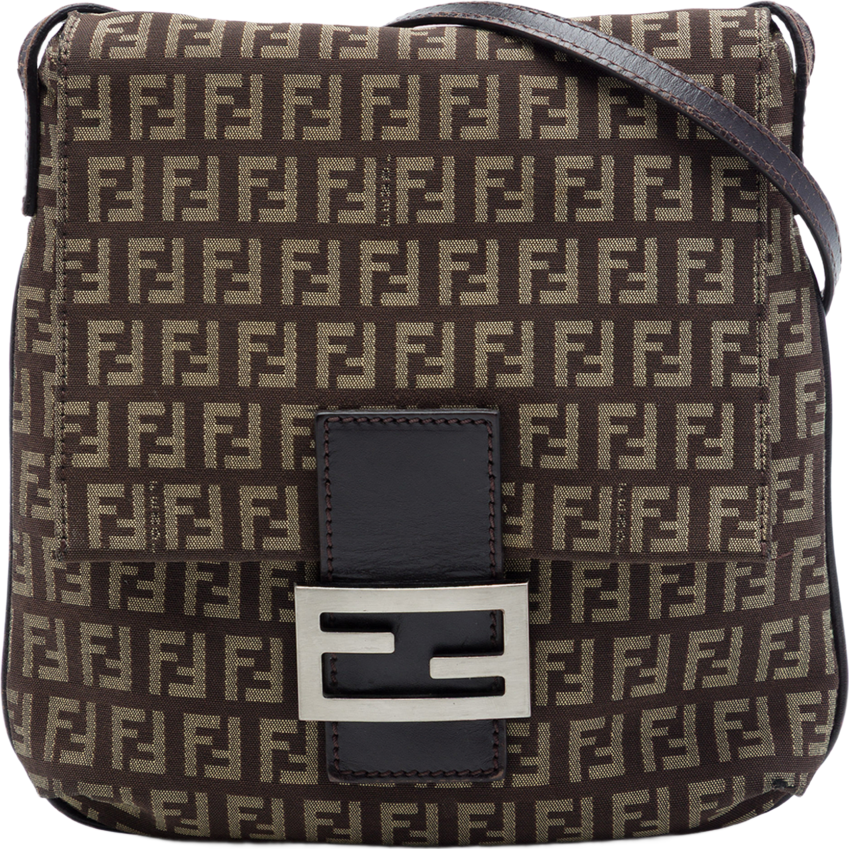 Fendi Zucchino Canvas Crossbody, från Luxclusif, i färgen brun.