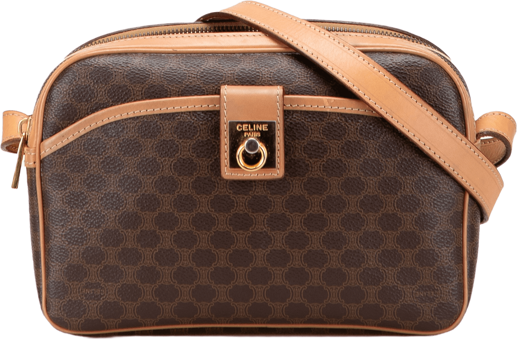 Celine Macadam Coated Canvas Crossbody, från Luxclusif, i färgen brown.