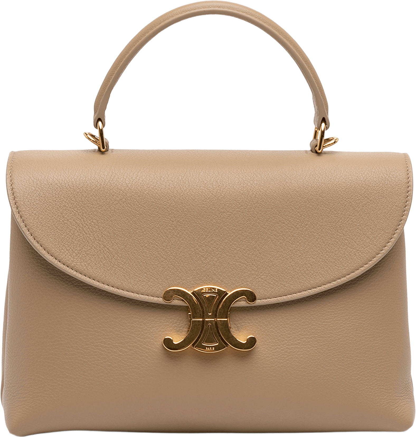 Celine Medium Supple Grained Calfskin Nino Bag, från Luxclusif, i färgen beige.