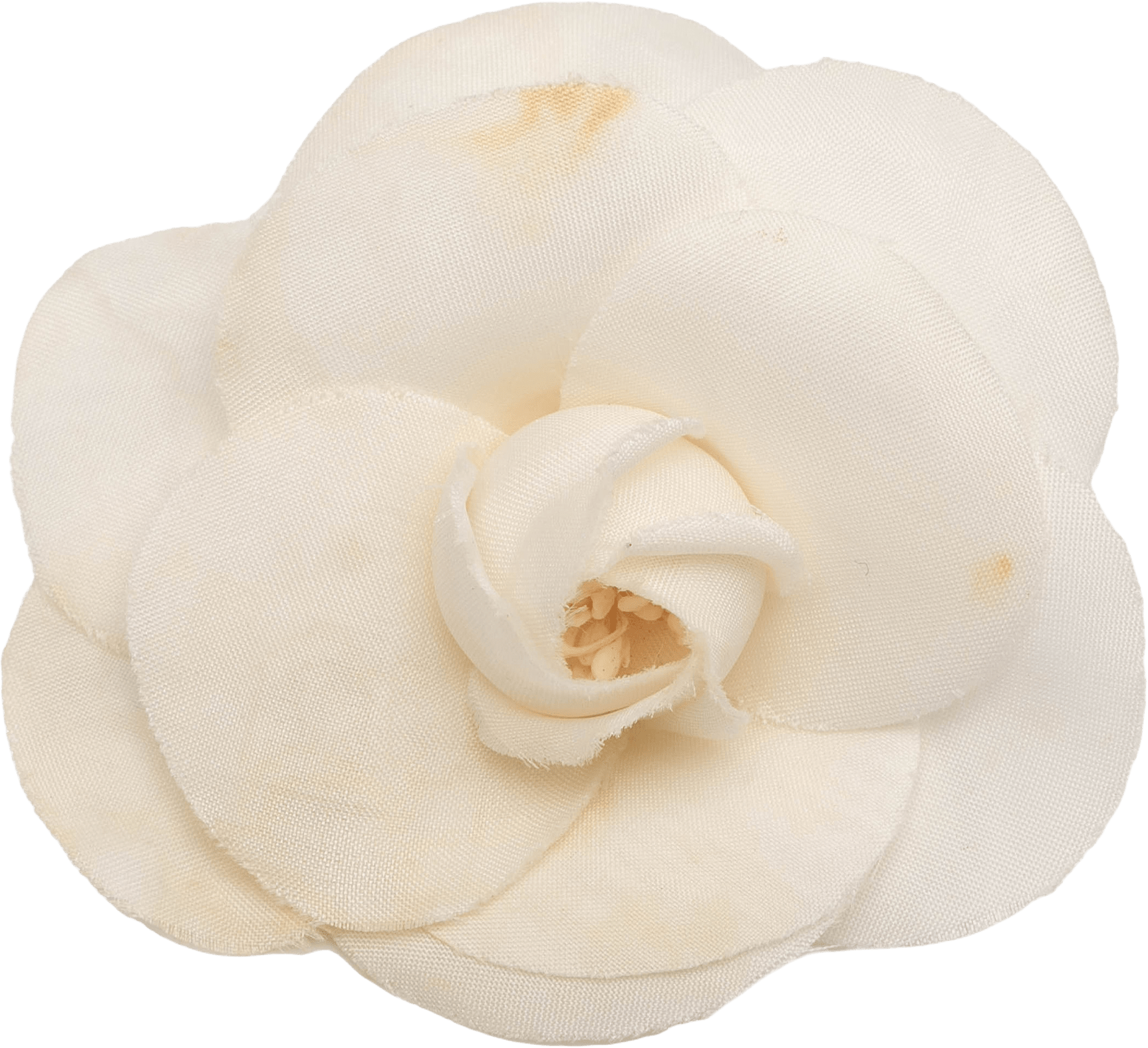 Chanel Canvas Camellia Brooch, från Luxclusif, i färgen ivory.
