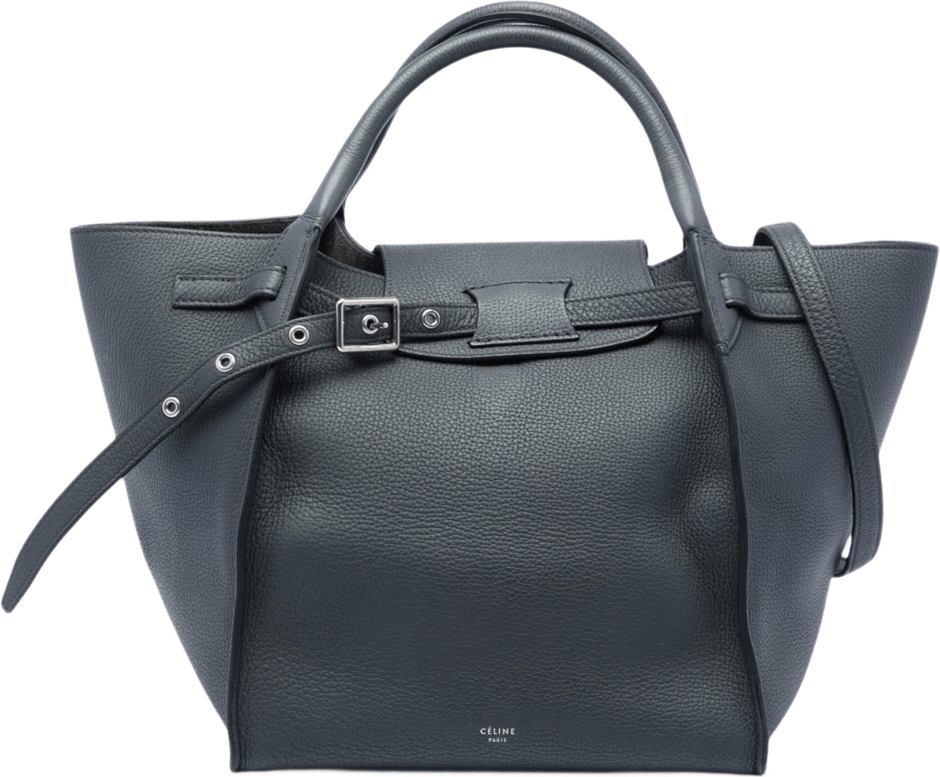 Celine Small Grained Calfskin Big Bag, från Luxclusif, i färgen grå.