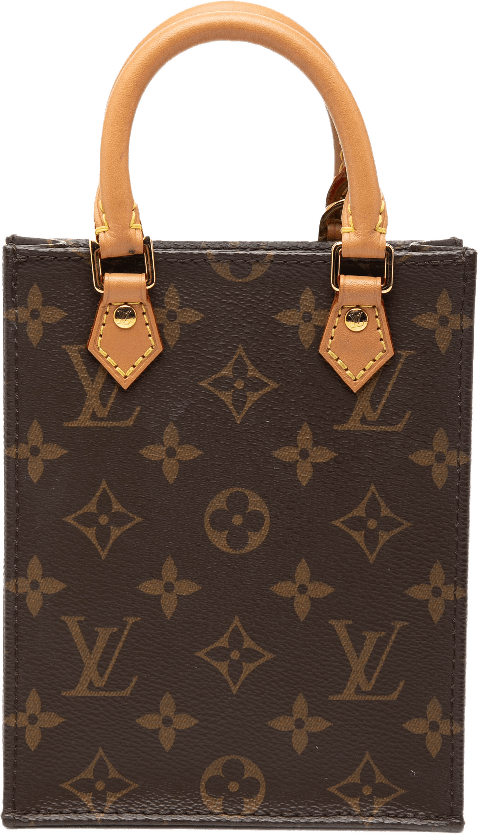 Louis Vuitton Monogram Petit Sac Plat, från Luxclusif, i färgen brun.