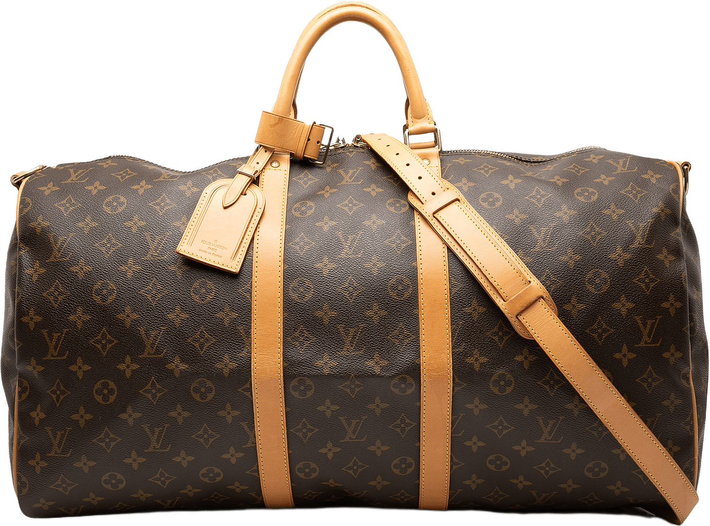 Louis Vuitton Monogram Keepall Bandouliere 55, från Luxclusif, i färgen brown.