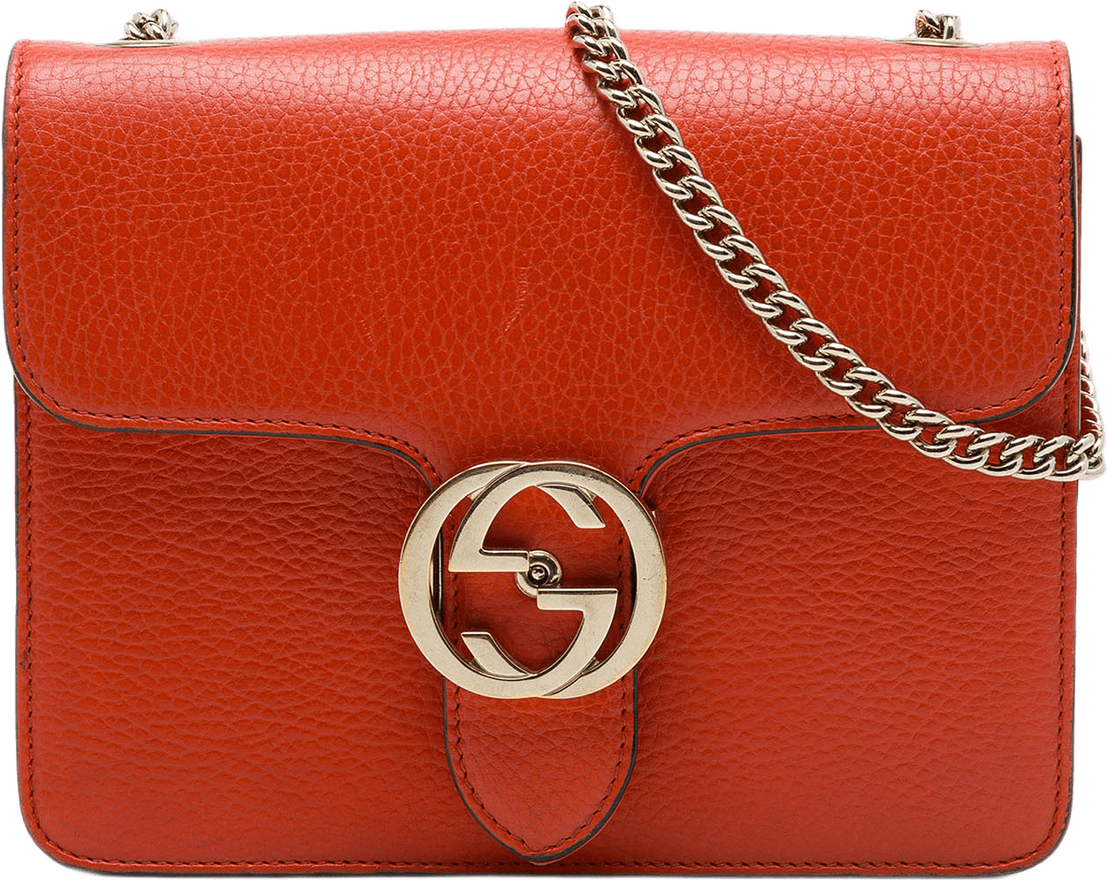 Gucci Small Dollar Calfskin Interlocking G Crossbody, från Luxclusif, i färgen orange.