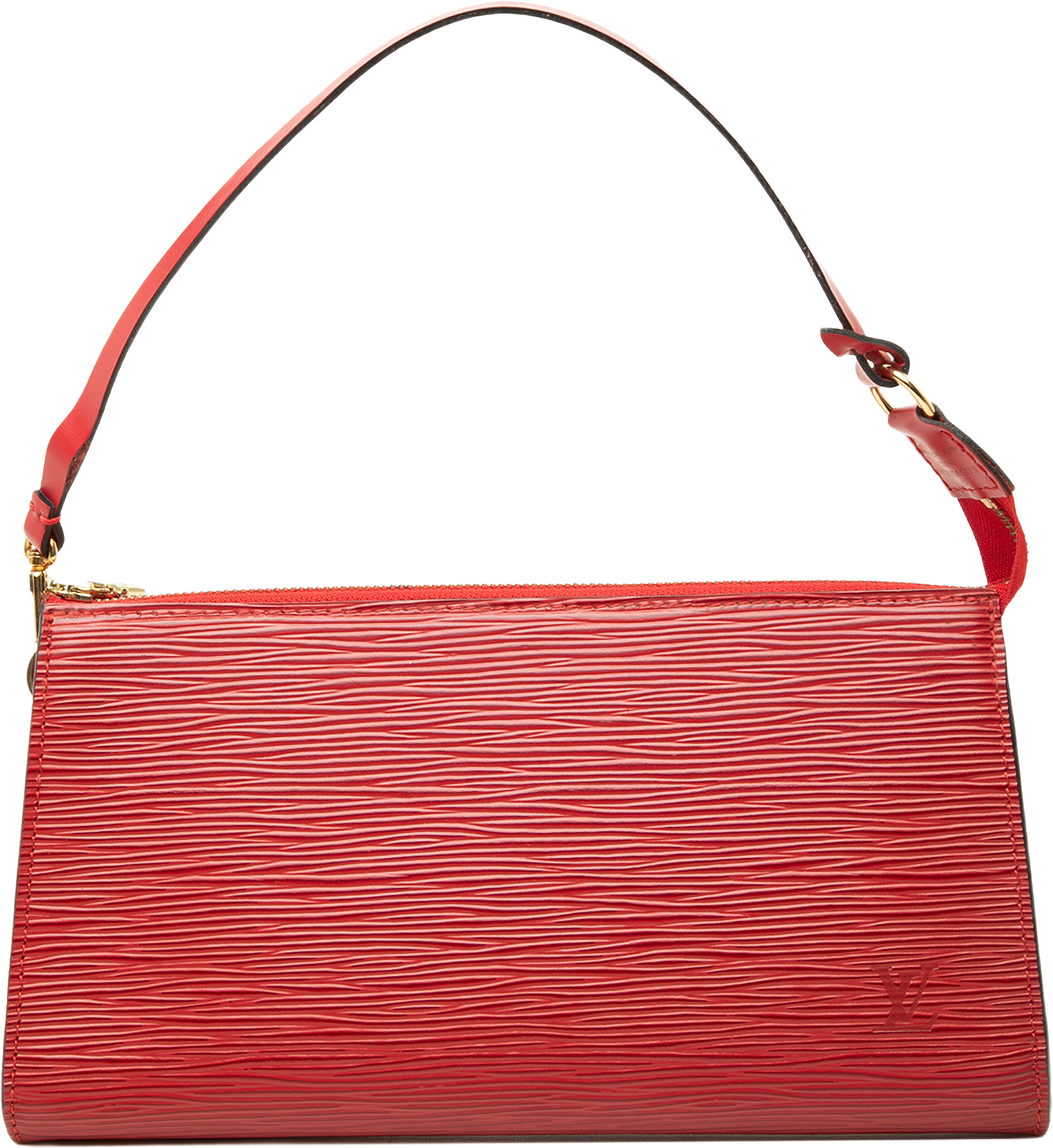 Louis Vuitton Epi Pochette Accessoires, från Luxclusif, i färgen röd.
