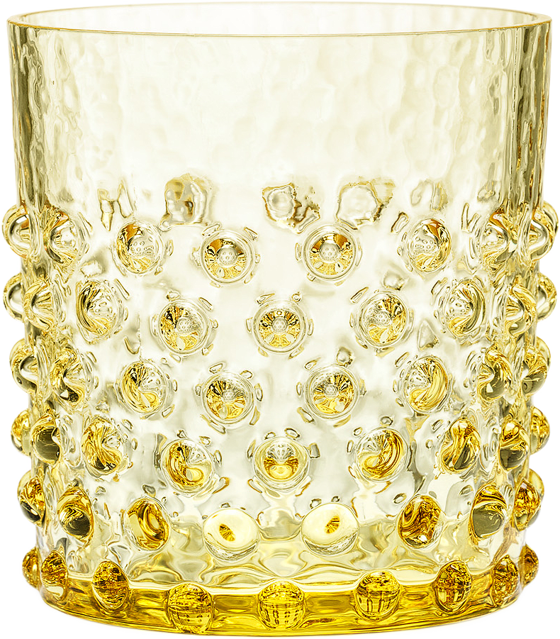 Cecilia Drickglas, Korta, 2-pack, från In Flore, i färgen yellow.
