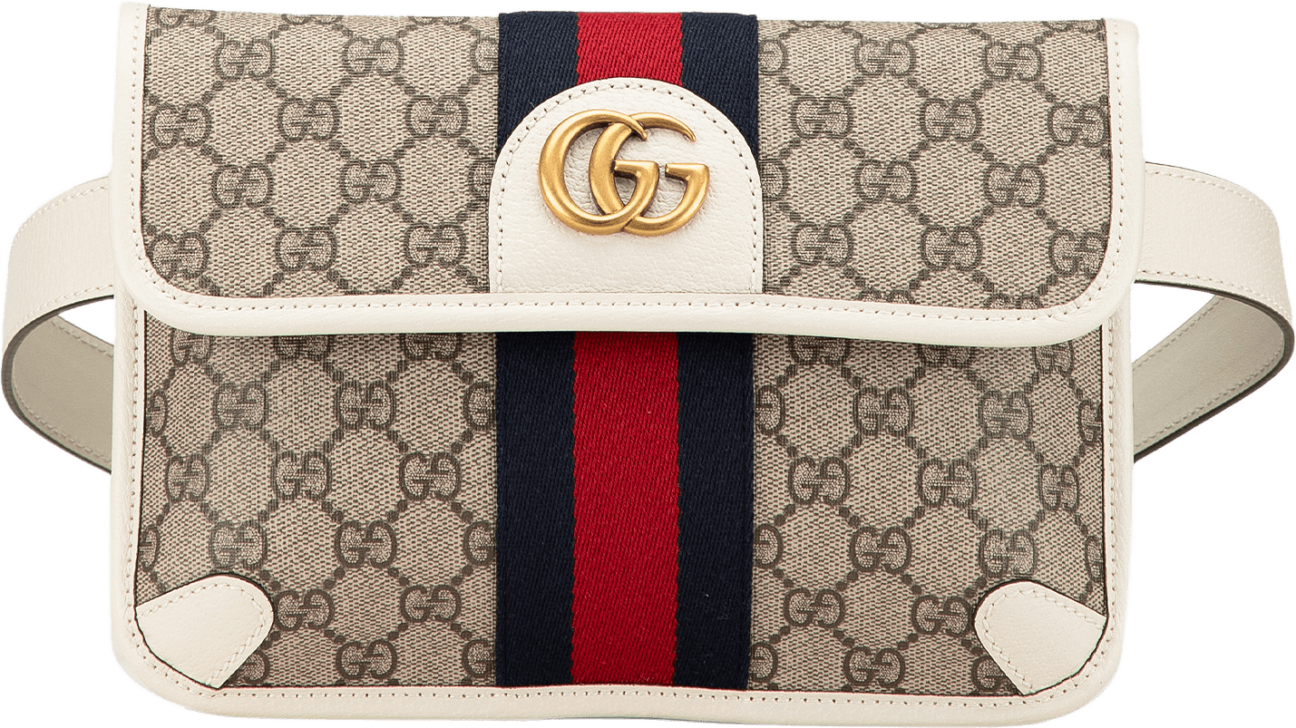 Gucci Gg Supreme Ophidia Belt Bag, från Luxclusif, i färgen beige.