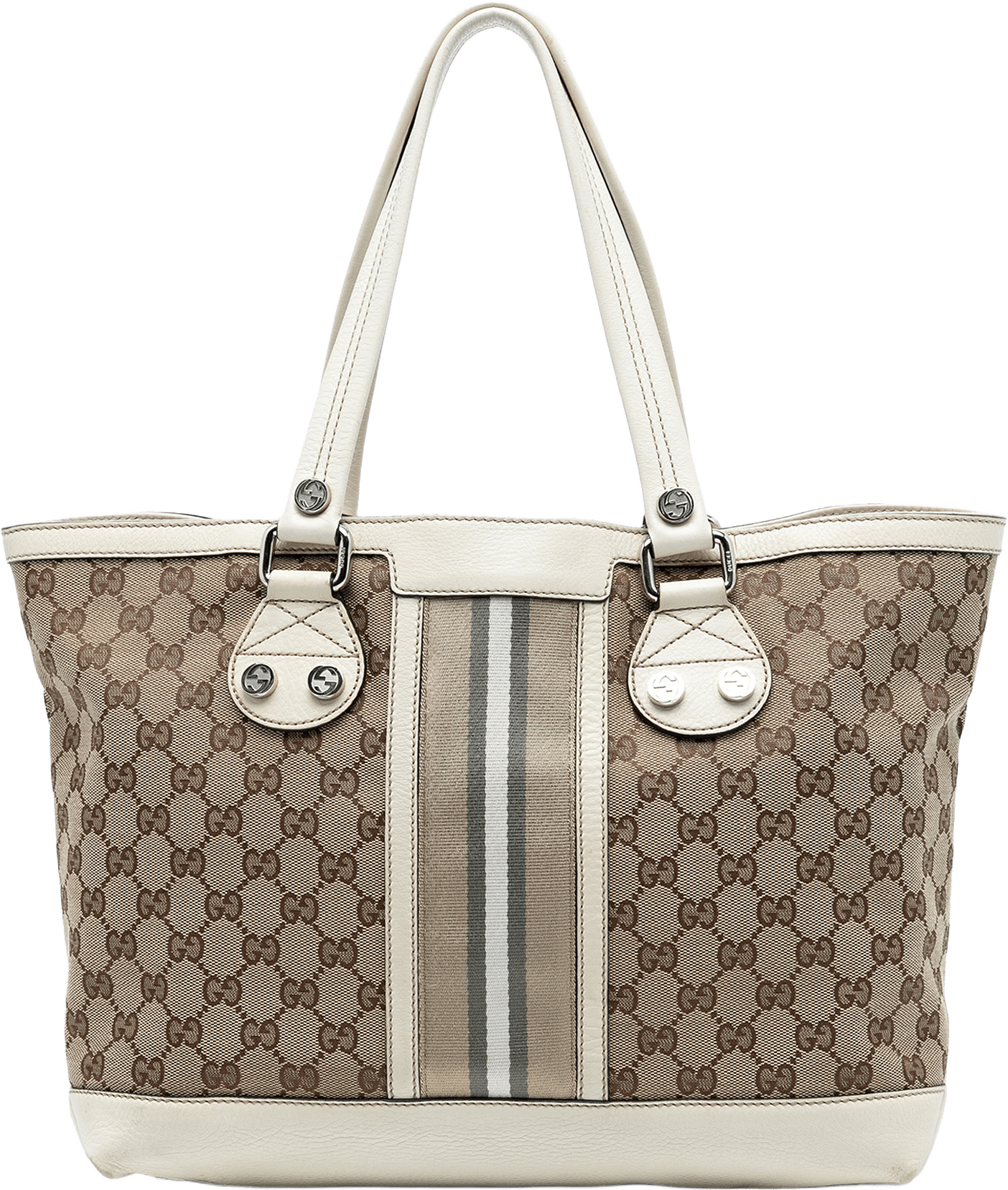 Gucci Gg Canvas Web Sunset Tote, från Luxclusif, i färgen beige.
