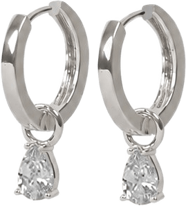 Trinity Drop Pendant Ring Ear, från SNÖ of Sweden, i färgen s/clear.
