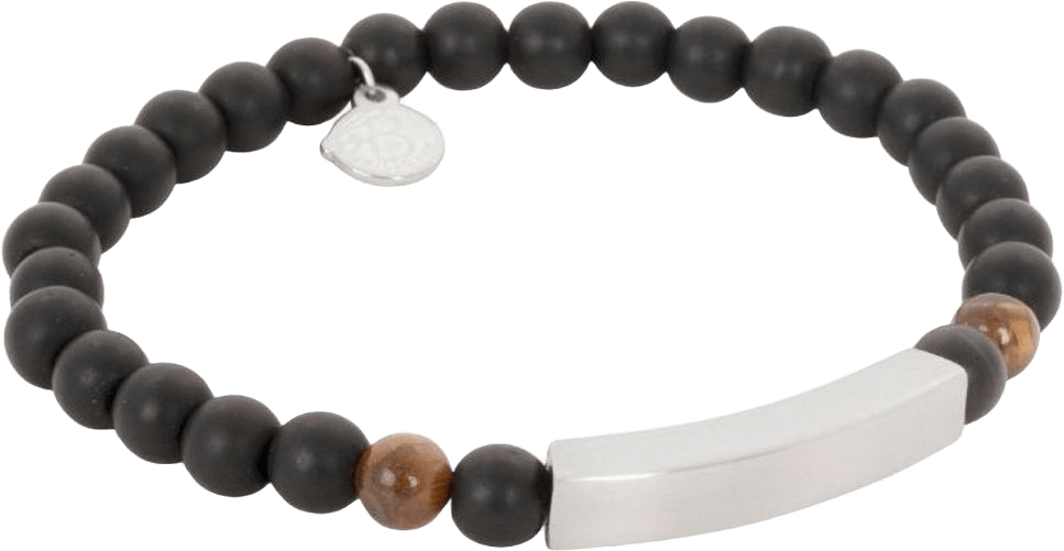 Benny Beaded Bracelet Black, från by BILLGREN, i färgen svart/brun.