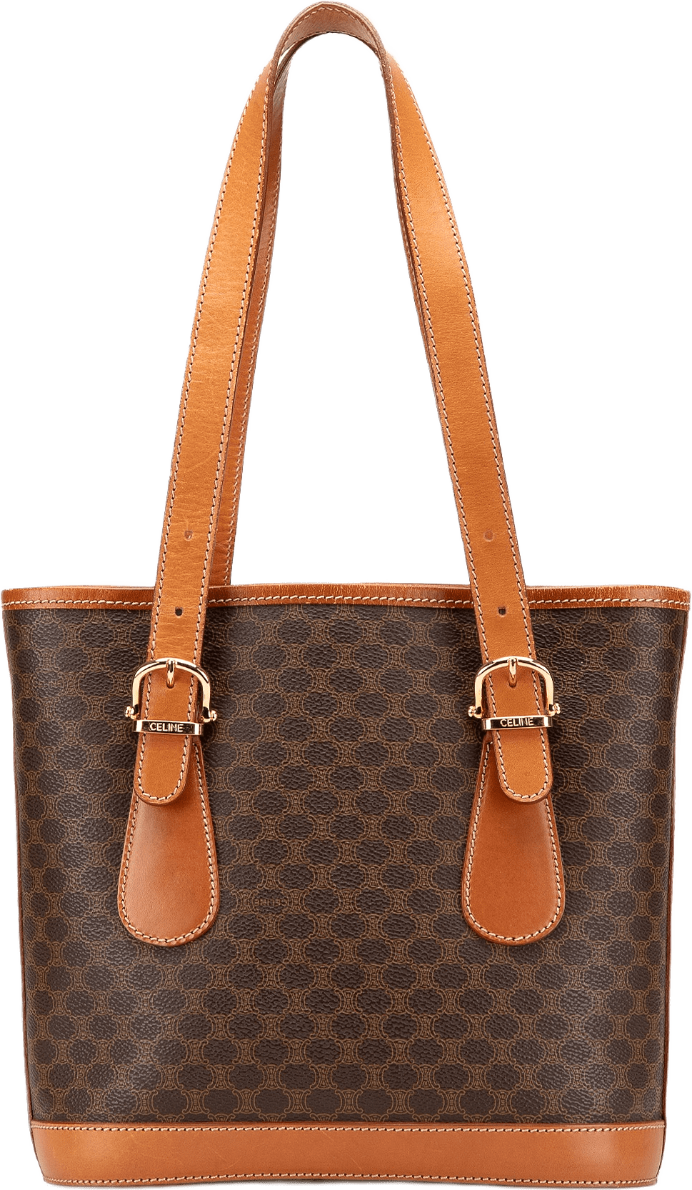 Celine Macadam Coated Canvas Shoulder Bag, från Luxclusif, i färgen brown.