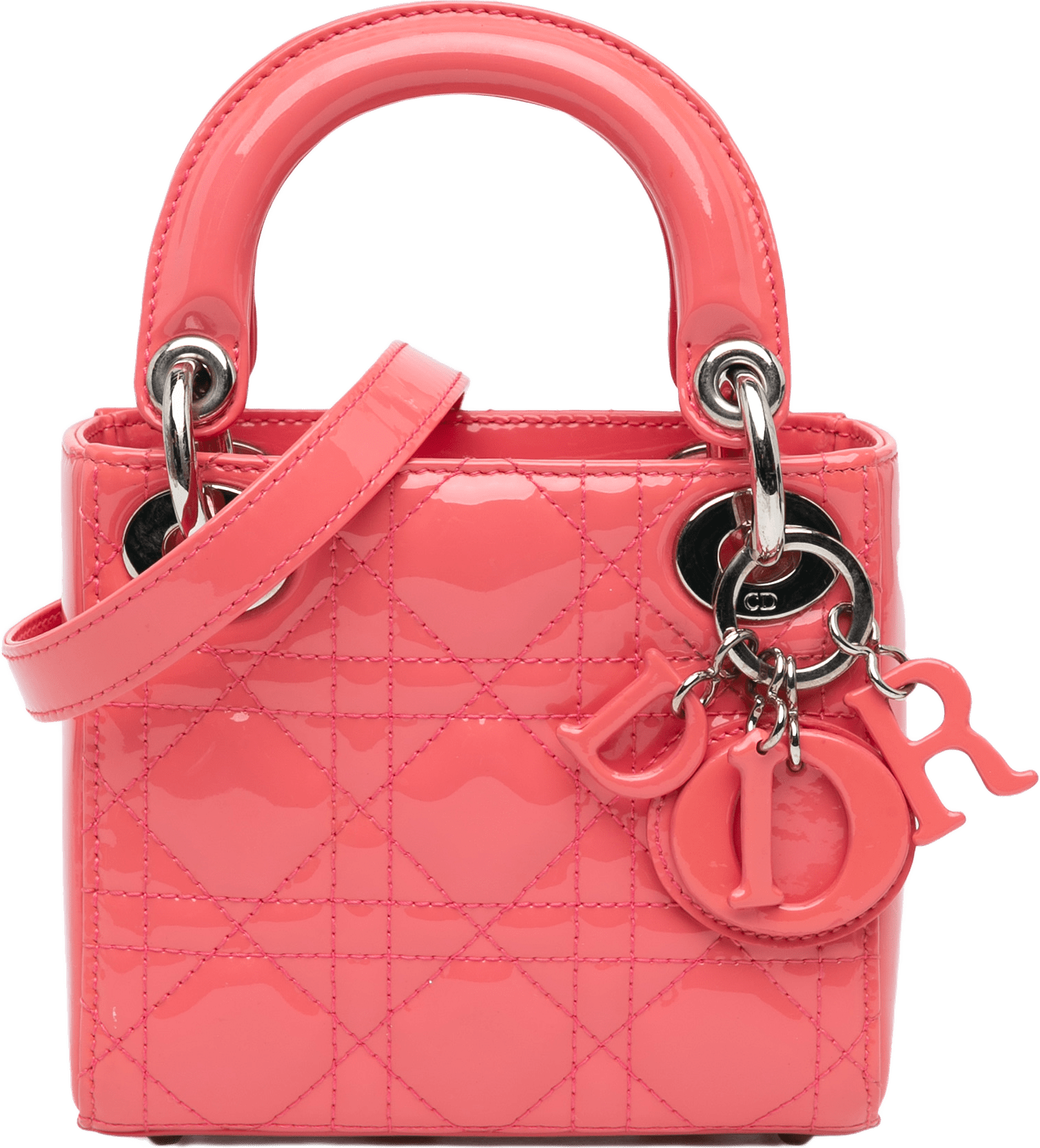 Dior Micro Patent Cannage Lady Dior, från Luxclusif, i färgen pink.