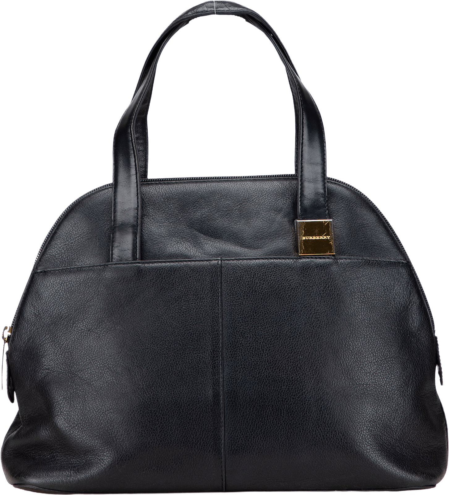 Burberry Leather Dome Handbag, från Luxclusif, i färgen black.