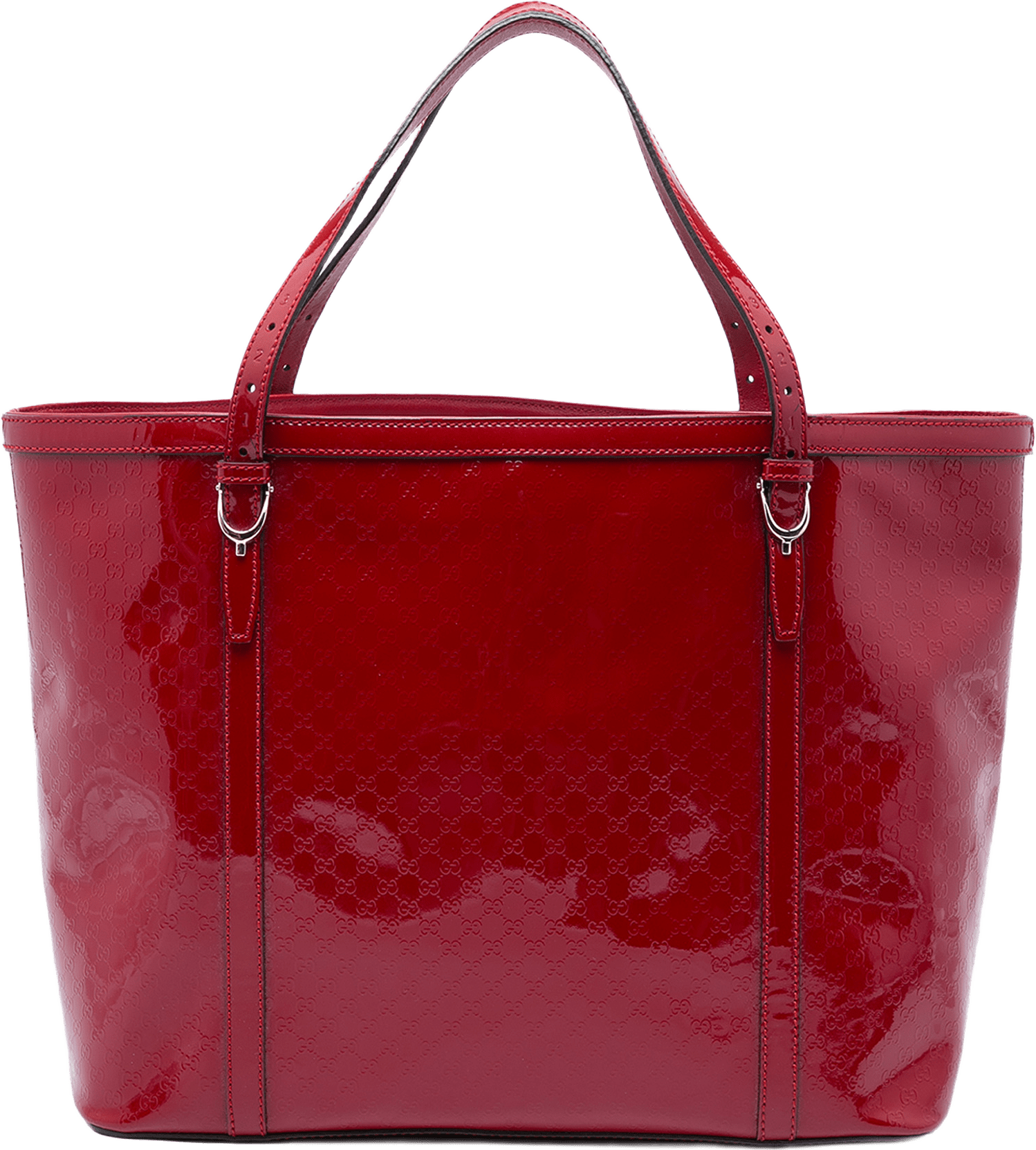 Gucci Microguccissima Patent Nice Tote, från Luxclusif, i färgen röd.