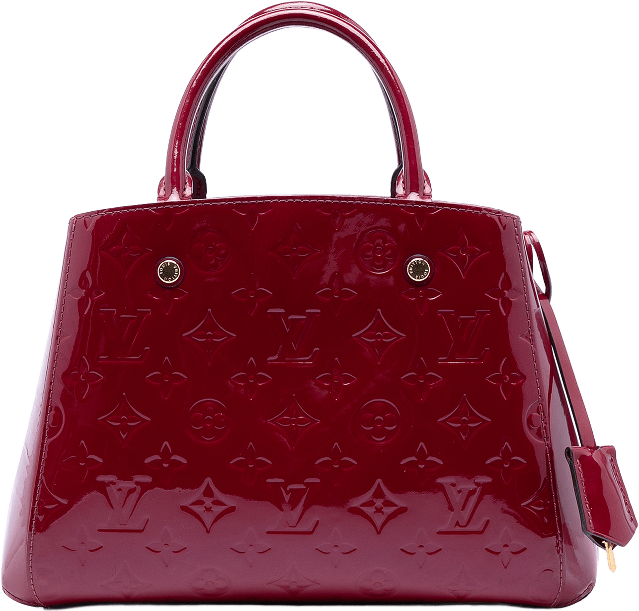 Louis Vuitton Monogram Vernis Montaigne Bb, från Luxclusif, i färgen dark pink.