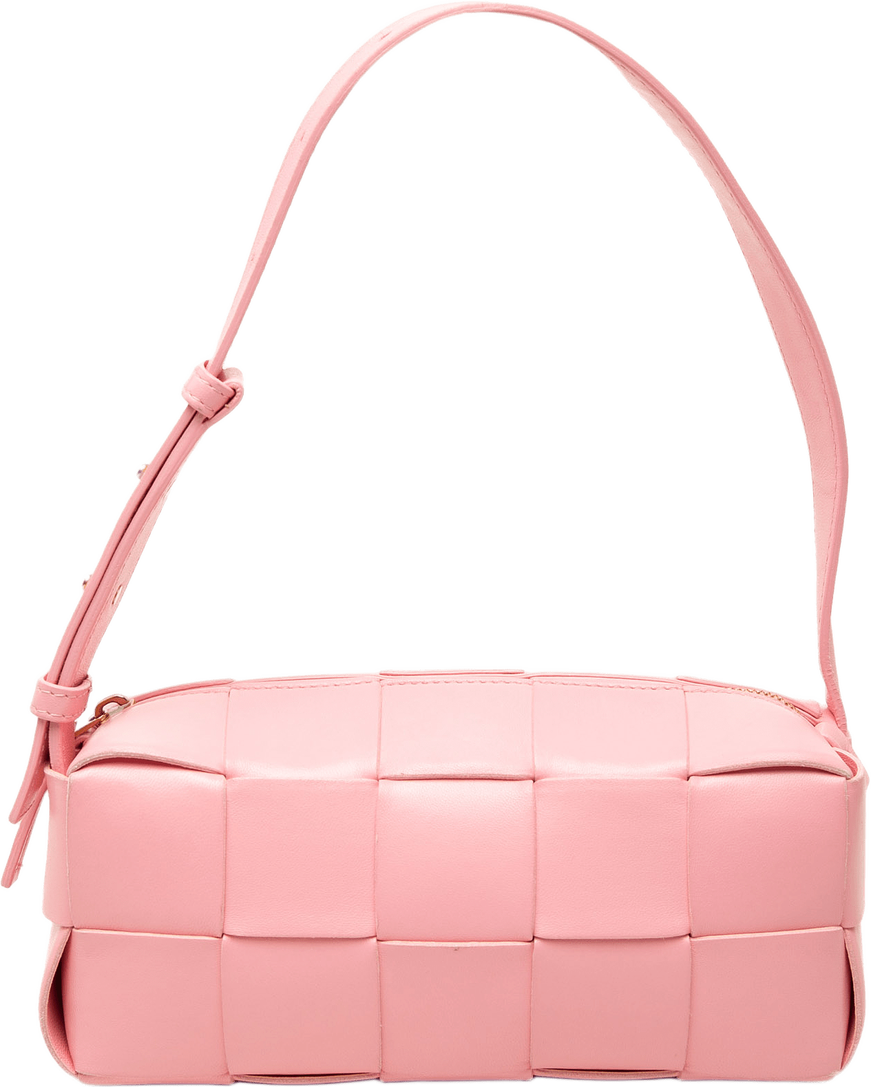 Bottega Veneta Small Lambskin Intrecciato Brick Cassette, från Luxclusif, i färgen rosa.
