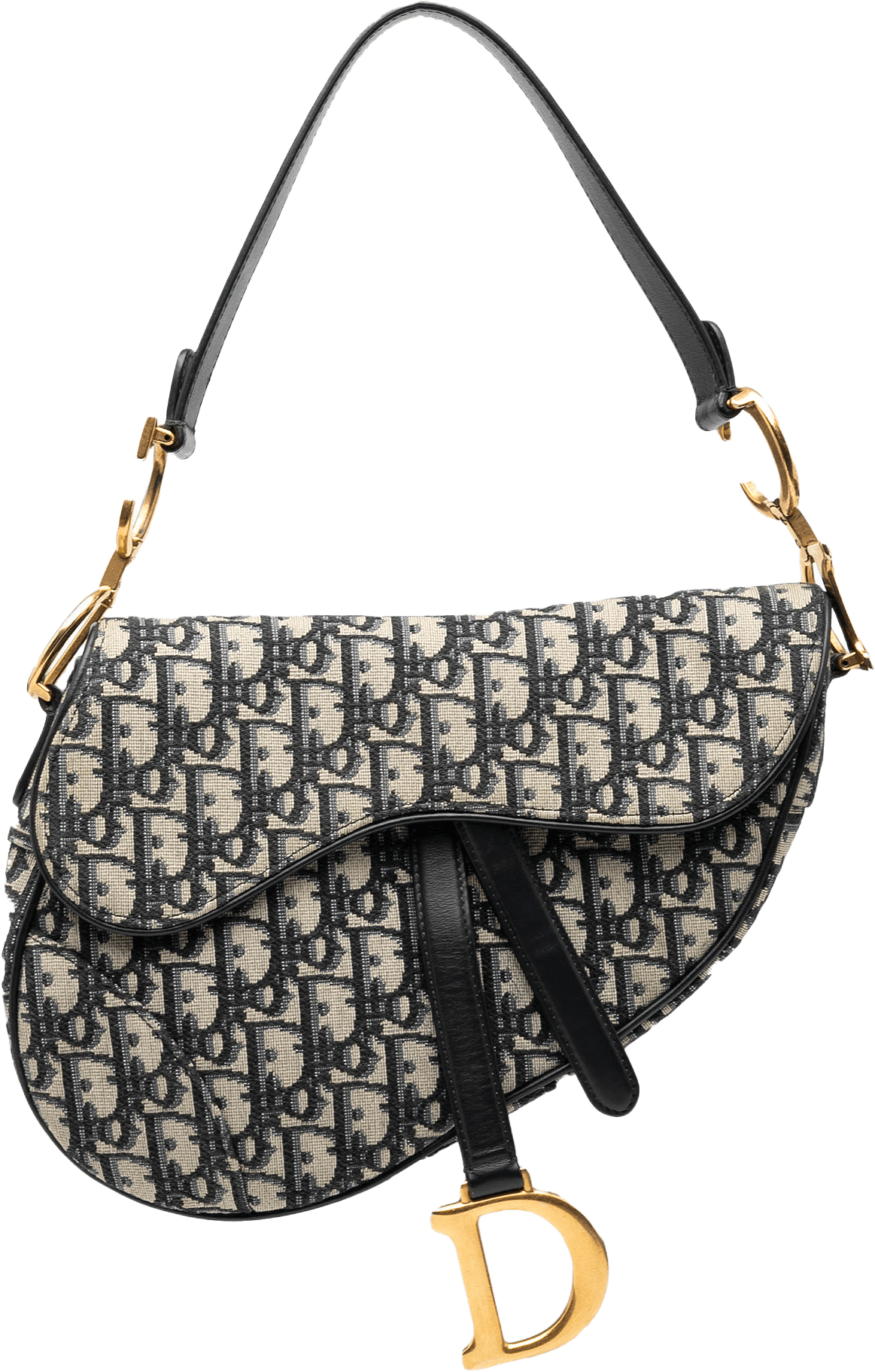 Dior Oblique Canvas Saddle Bag, från Luxclusif, i färgen blue.