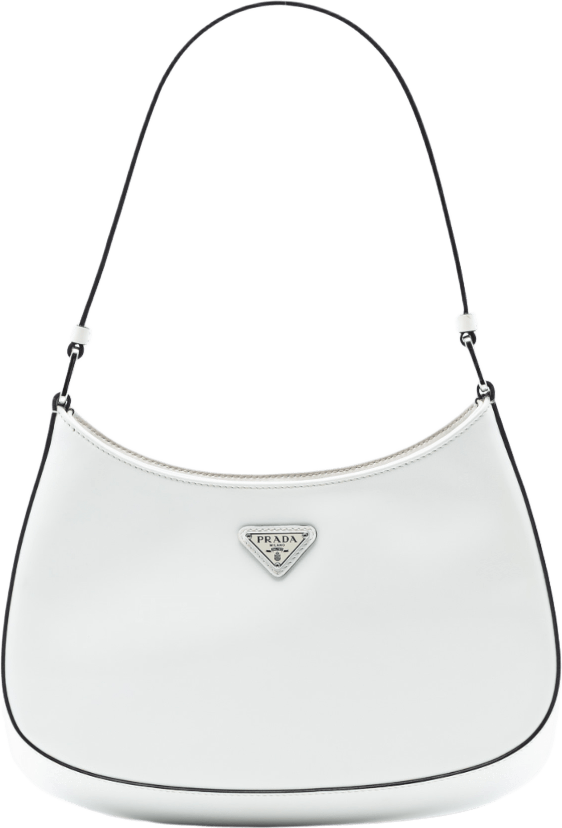 Prada Brushed Leather Cleo Shoulder Bag, från Luxclusif, i färgen pearl.