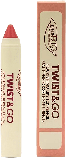 Twist & Go - Nourishing Lipstick Pencil, från PuroBio, i färgen 501 - universal pink.