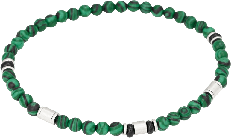 Benton Beadsarmband, från by BILLGREN, i färgen green/stainless steel.
