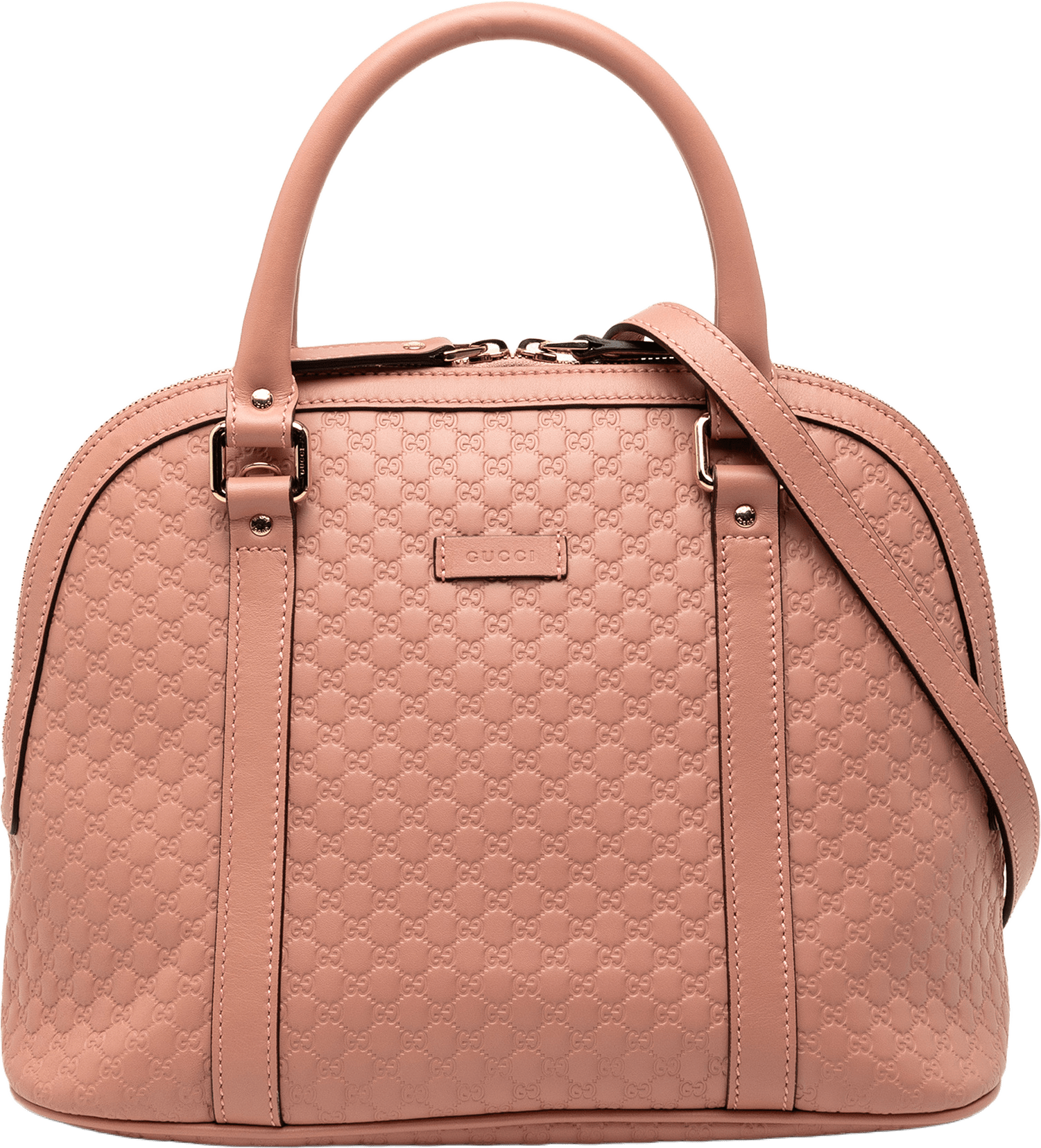 Gucci Medium Microguccissima Dome Satchel, från Luxclusif, i färgen pink.