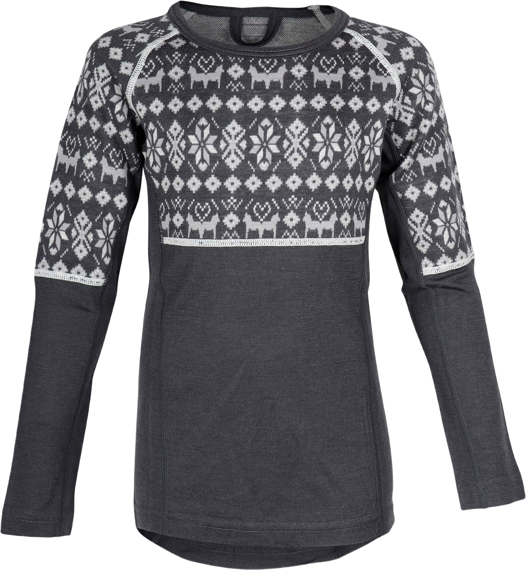 Merino Dalecarlian Ii Top Kids, från Bagheera, i färgen dark grey/grey.