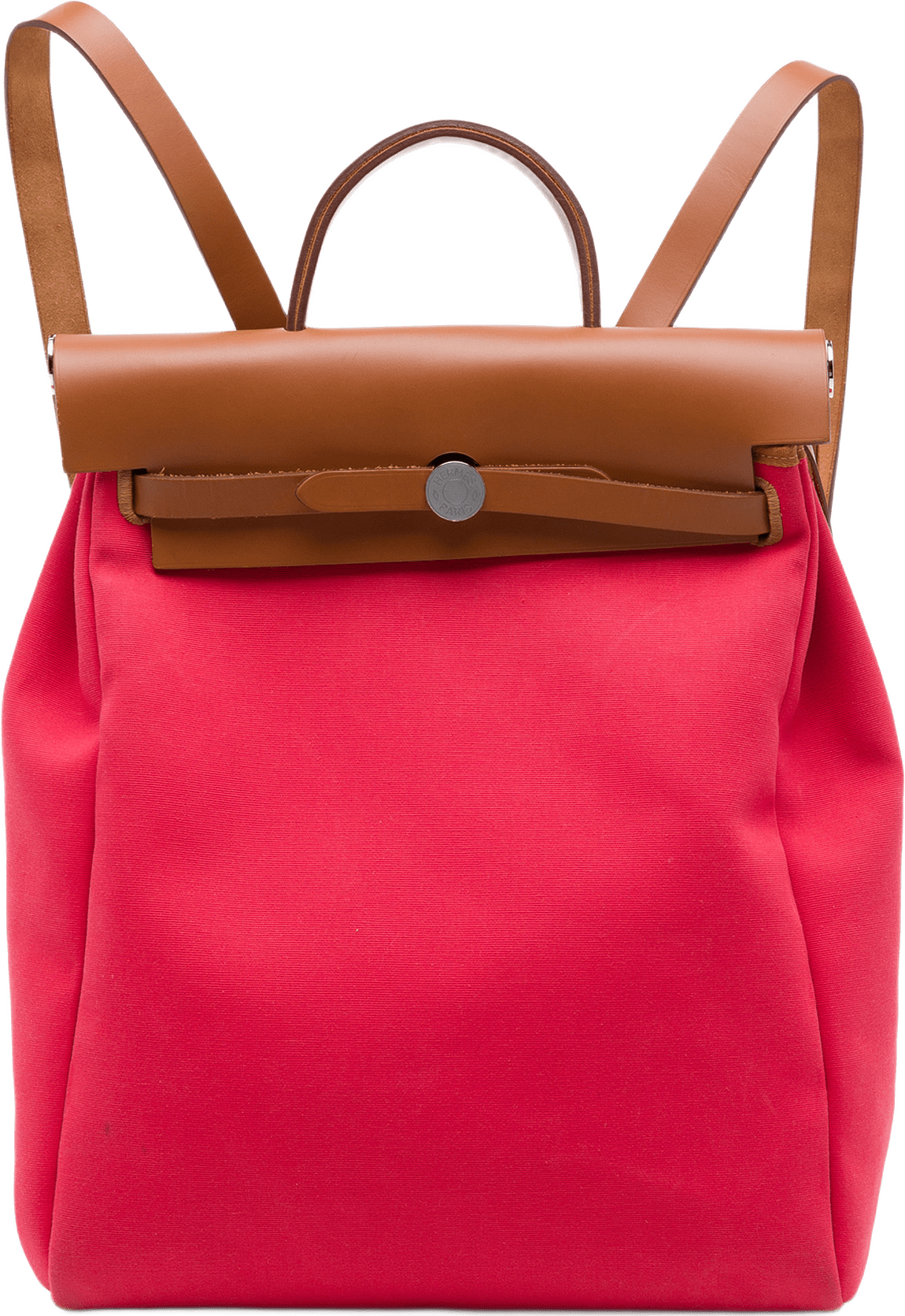 Hermès Toile Herbag A Dos Zip Retourne Backpack, från Luxclusif, i färgen röd.