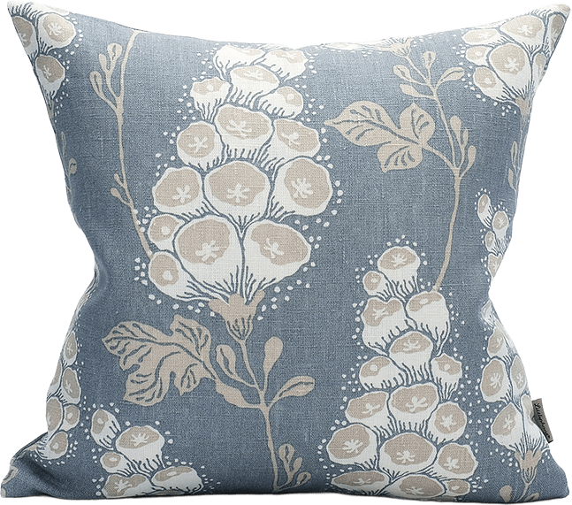 Cushion Cover Flora Dusty Blue 40x40cm, från Littlephant, i färgen ivory / dusty blue.