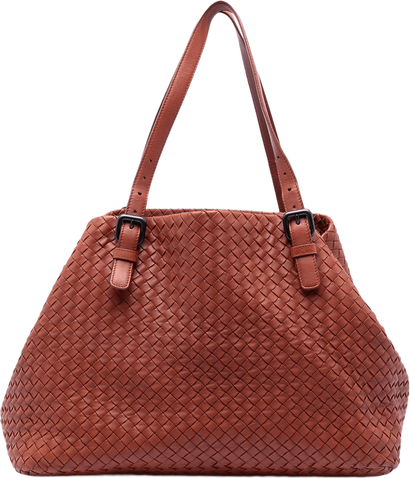Bottega Veneta Large Nappa Intrecciato Cesta Tote, från Luxclusif, i färgen indian red.