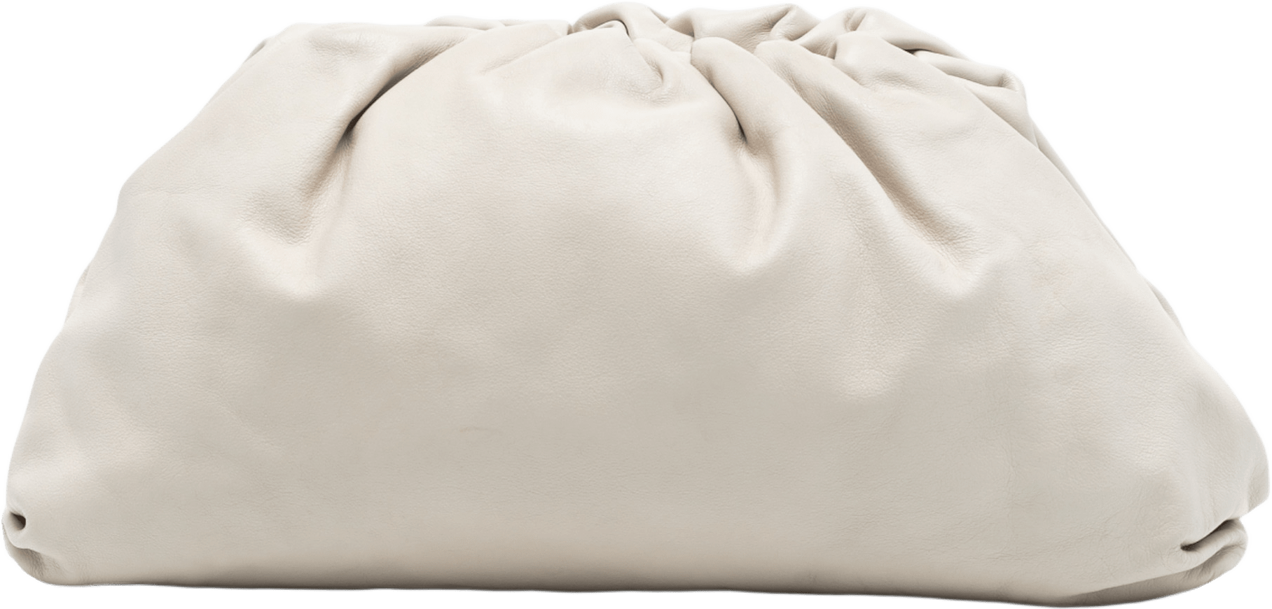 Bottega Veneta Lambskin The Pouch, från Luxclusif, i färgen off white.