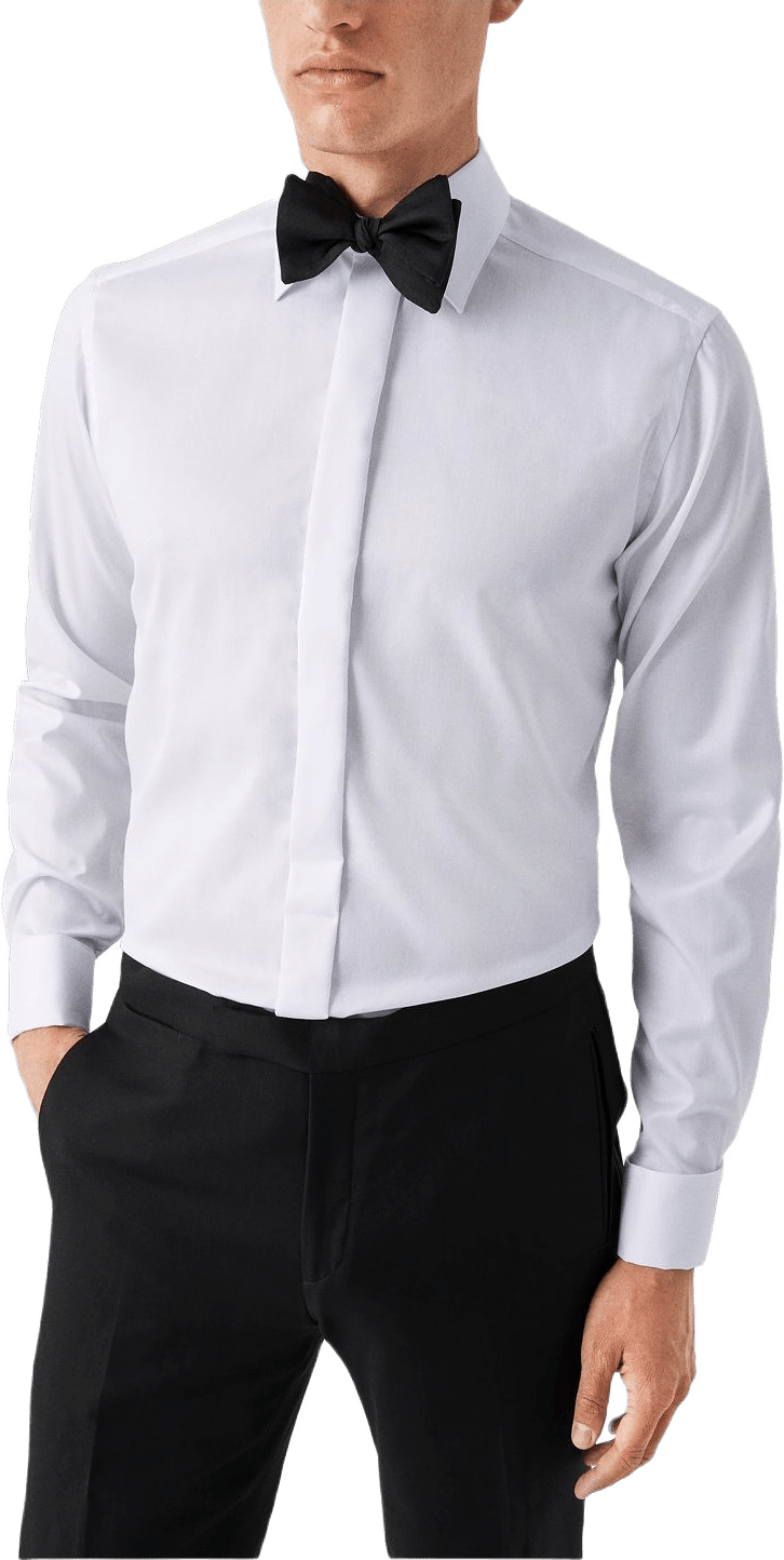 Smokingskjorta I Signaturtwill Contemporary Fit, från Eton, i färgen white.