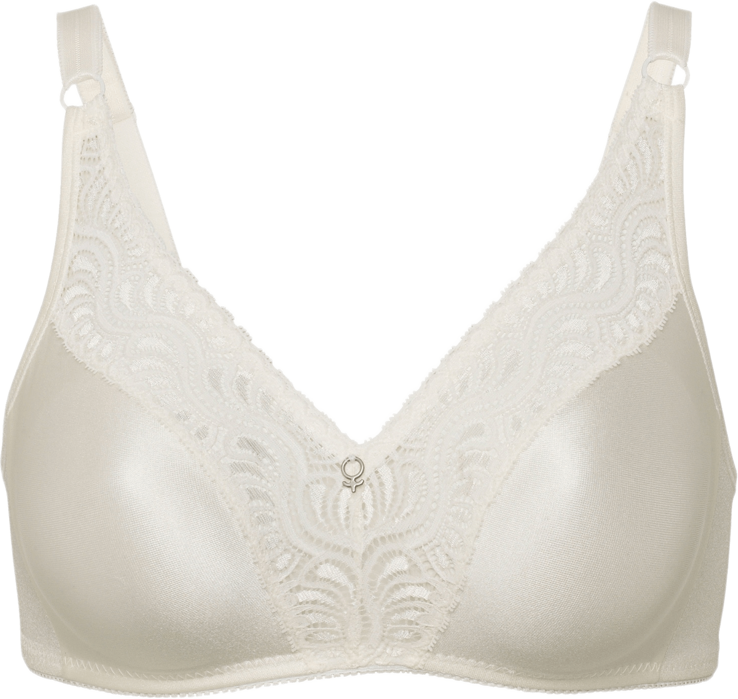 Glitter Formpressad Bh Utan Bygel, från Swegmark, i färgen vanilla.