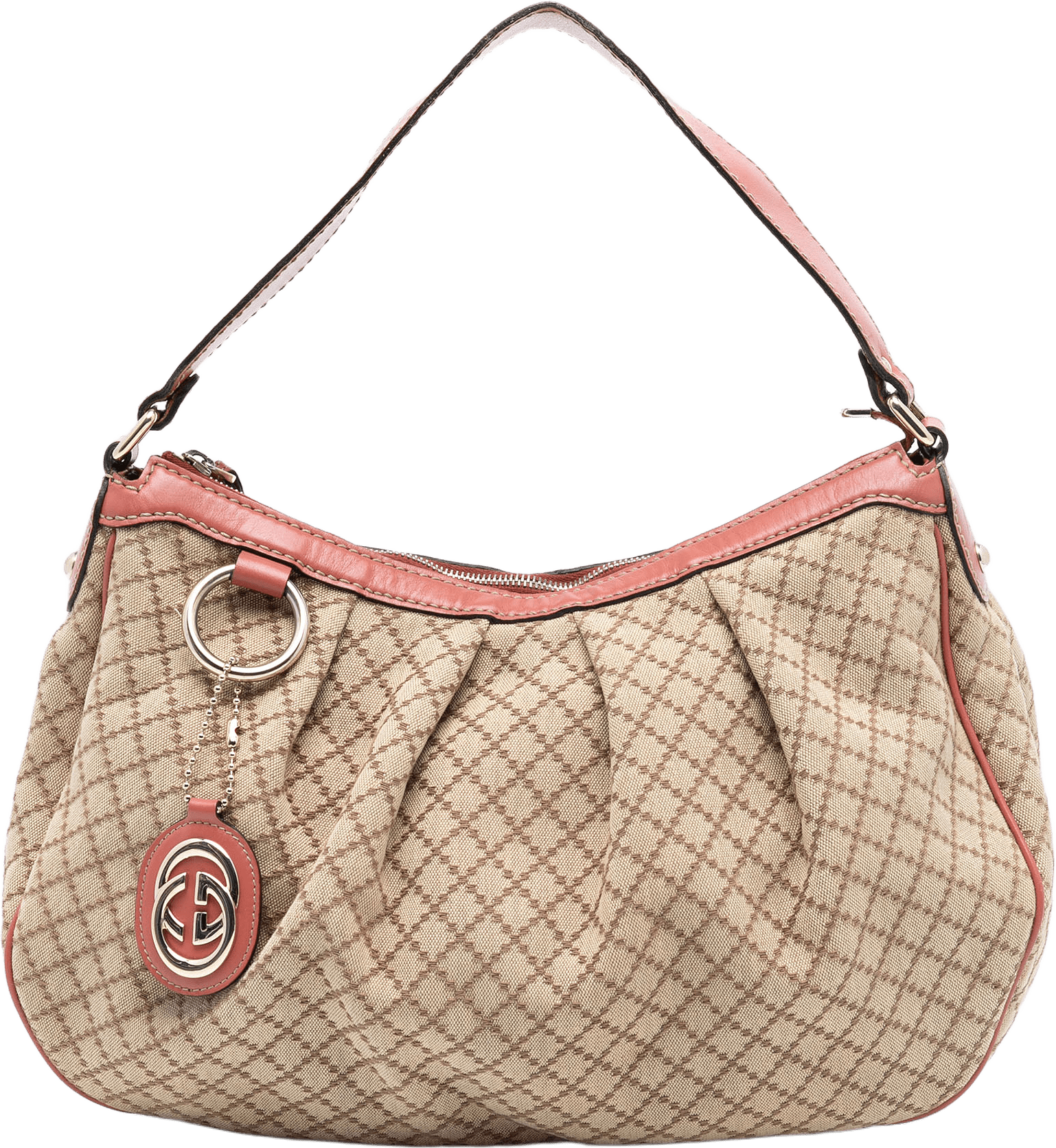 Gucci Diamante Canvas Sukey Shoulder Bag, från Luxclusif, i färgen beige.