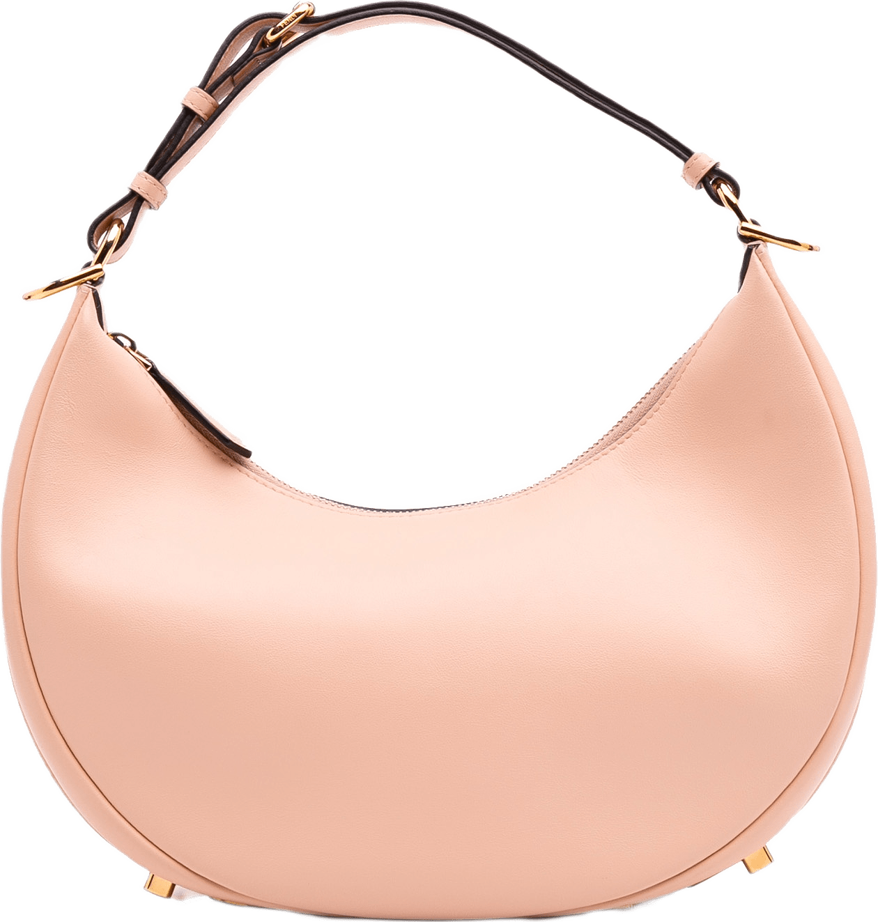 Fendi Small Leather Fendigraphy Hobo, från Luxclusif, i färgen light pink.