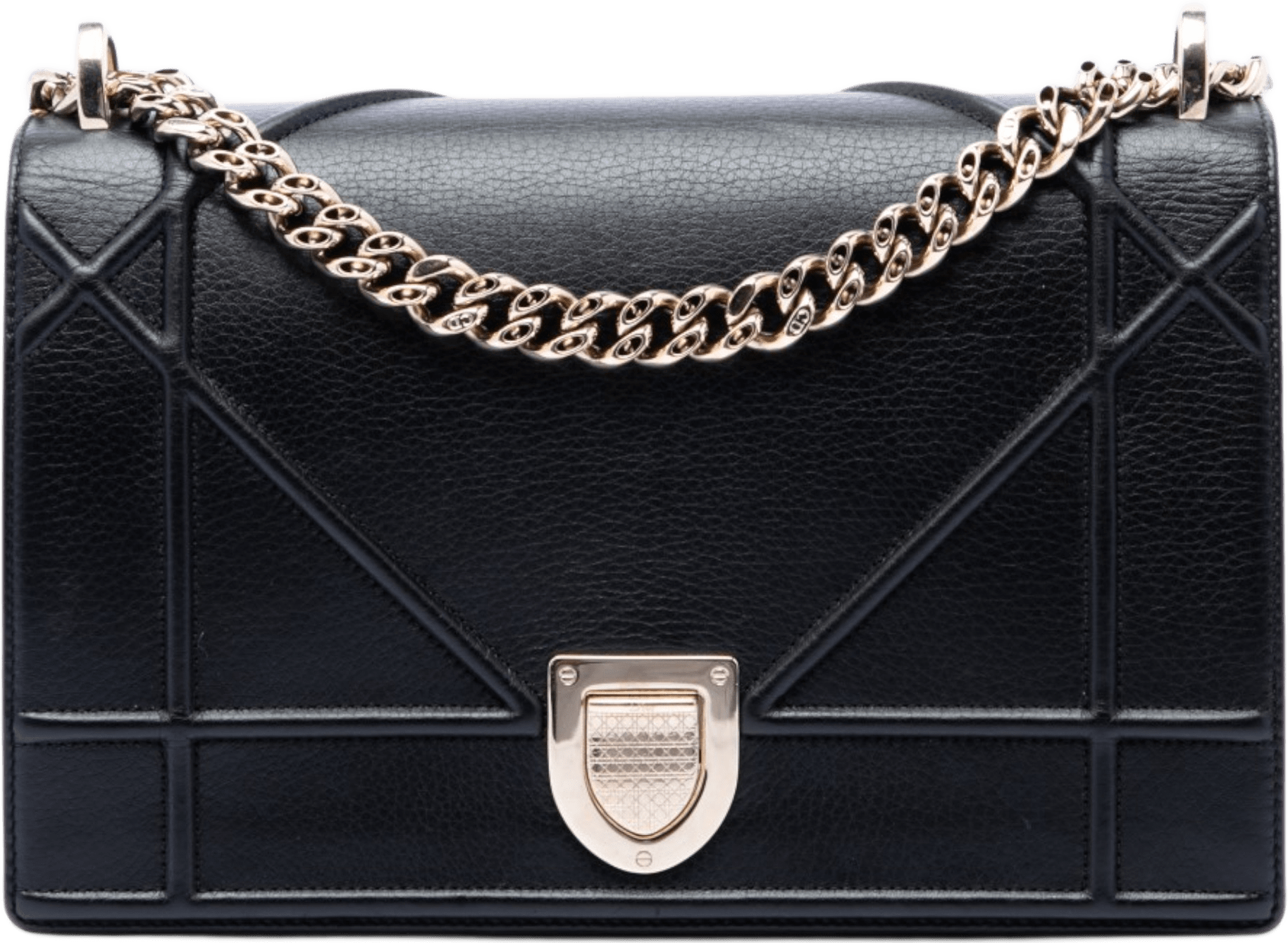 Dior Medium Calfskin Diorama Flap, från Luxclusif, i färgen svart.