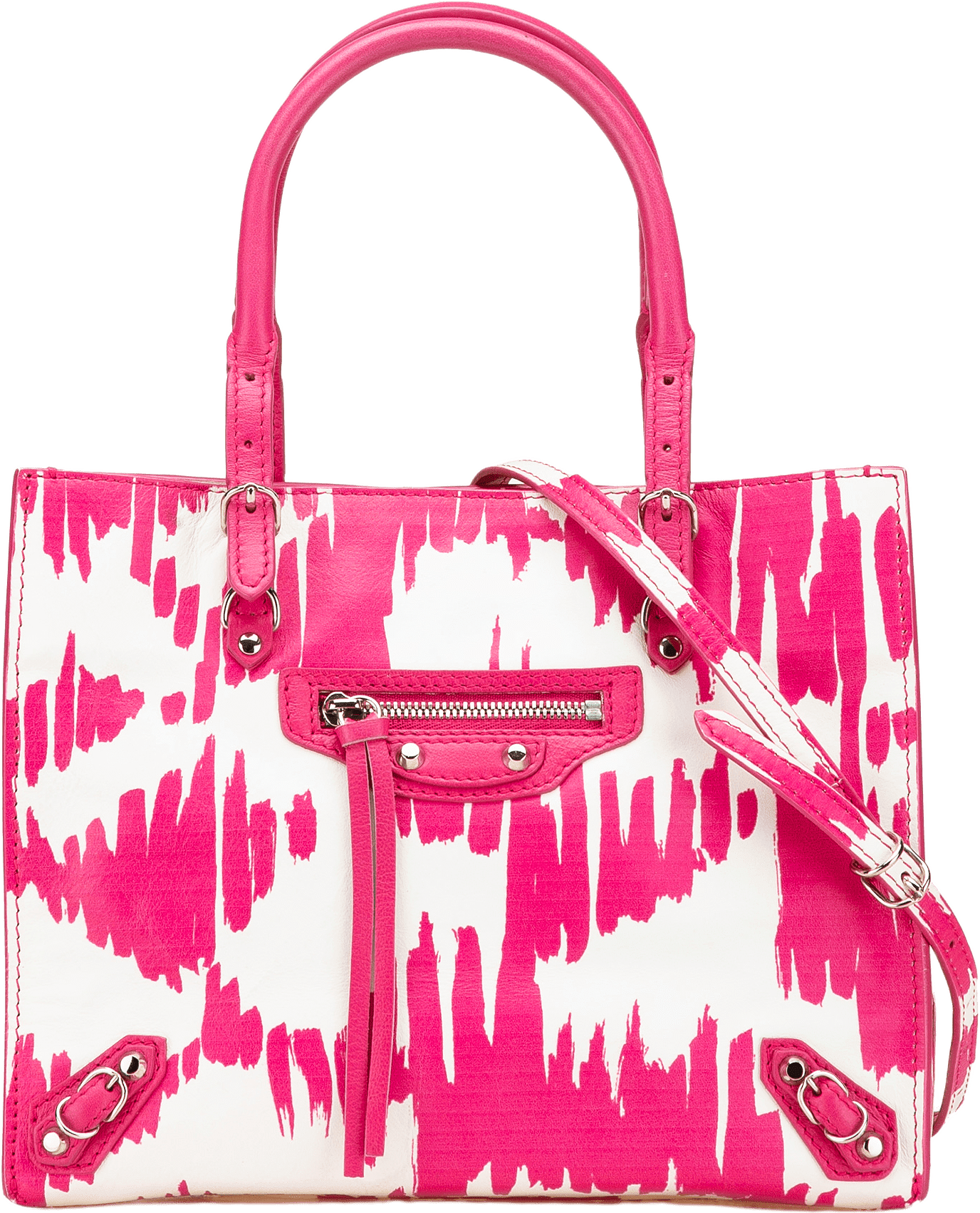 Balenciaga Mini Leather Papier A4 Satchel, från Luxclusif, i färgen pink.