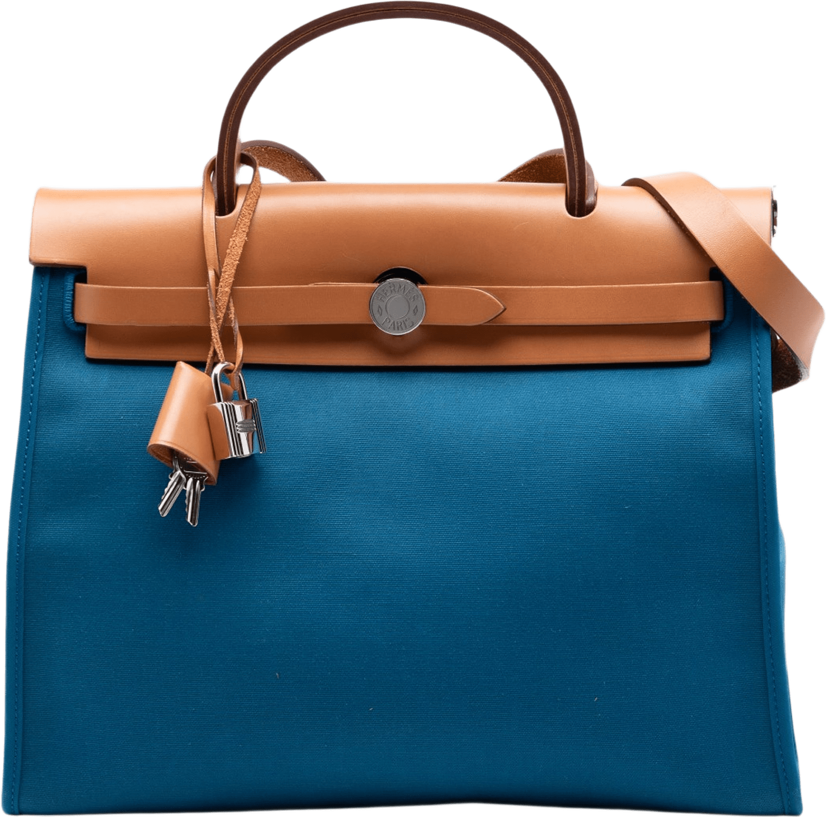 Hermès Toile Herbag Zip 31, från Luxclusif, i färgen blue.