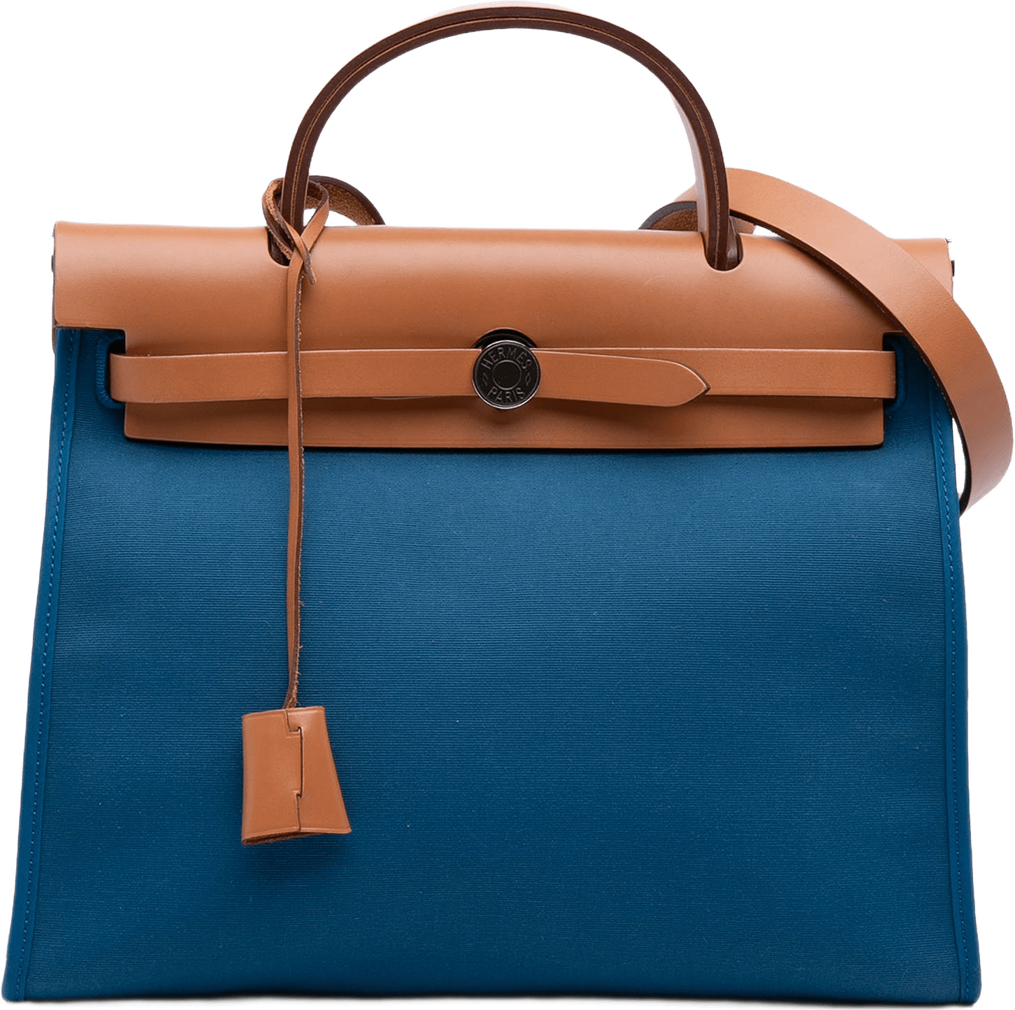 Hermès Toile Herbag Zip 31, från Luxclusif, i färgen blå.