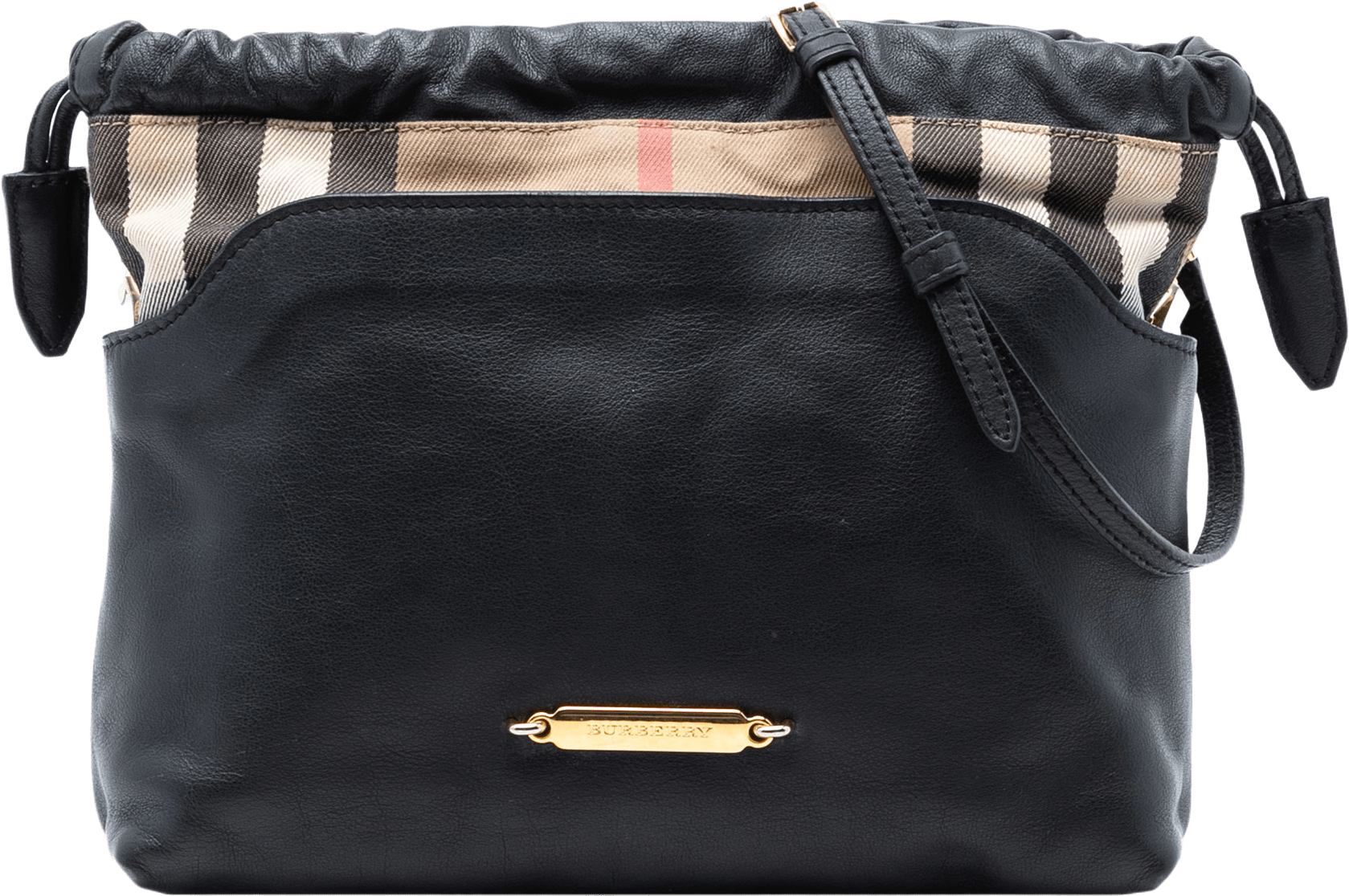 Burberry House Check Canvas And Calfskin Little Crush Crossbody, från Luxclusif, i färgen black.