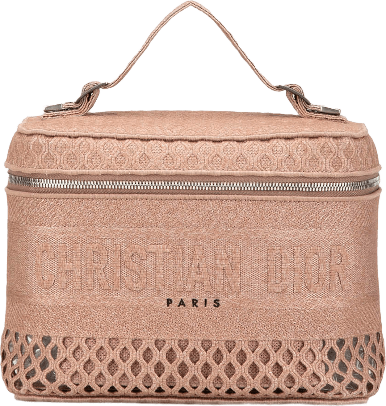 Dior Mesh Embroidered Diortravel Vanity Case, från Luxclusif, i färgen pink.