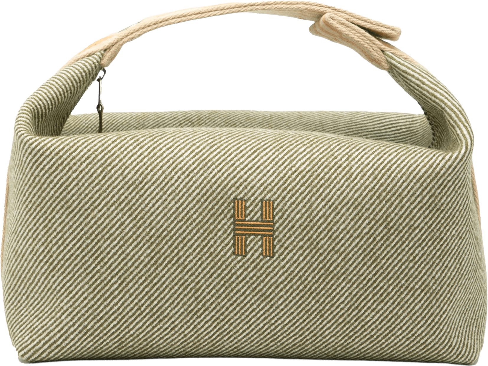 Hermès Large Wool Bride A Brac H Natte Case, från Luxclusif, i färgen olive green.