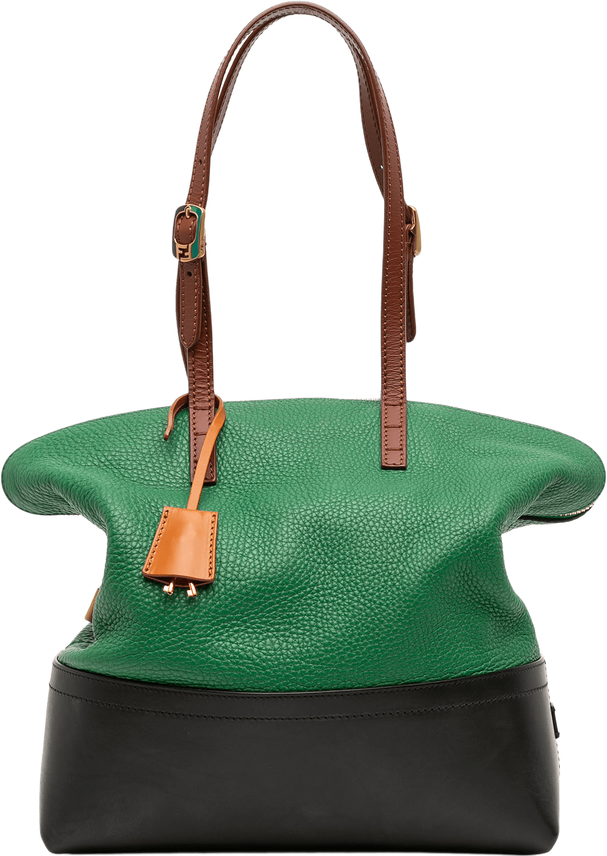 Fendi Medium Leather 2bag Colorblock Tote, från Luxclusif, i färgen green.