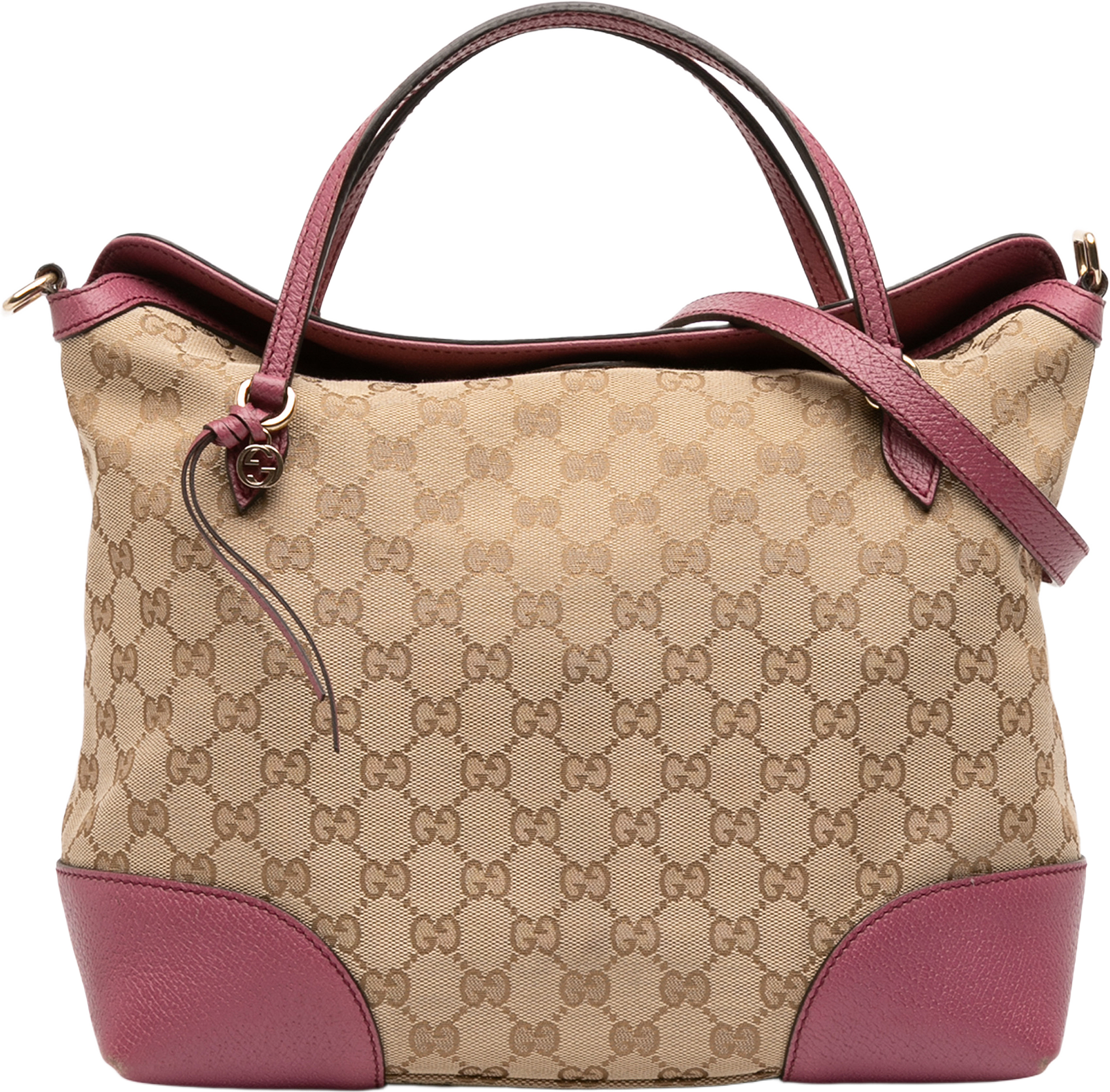 Gucci Medium Gg Canvas Bree Satchel, från Luxclusif, i färgen beige.