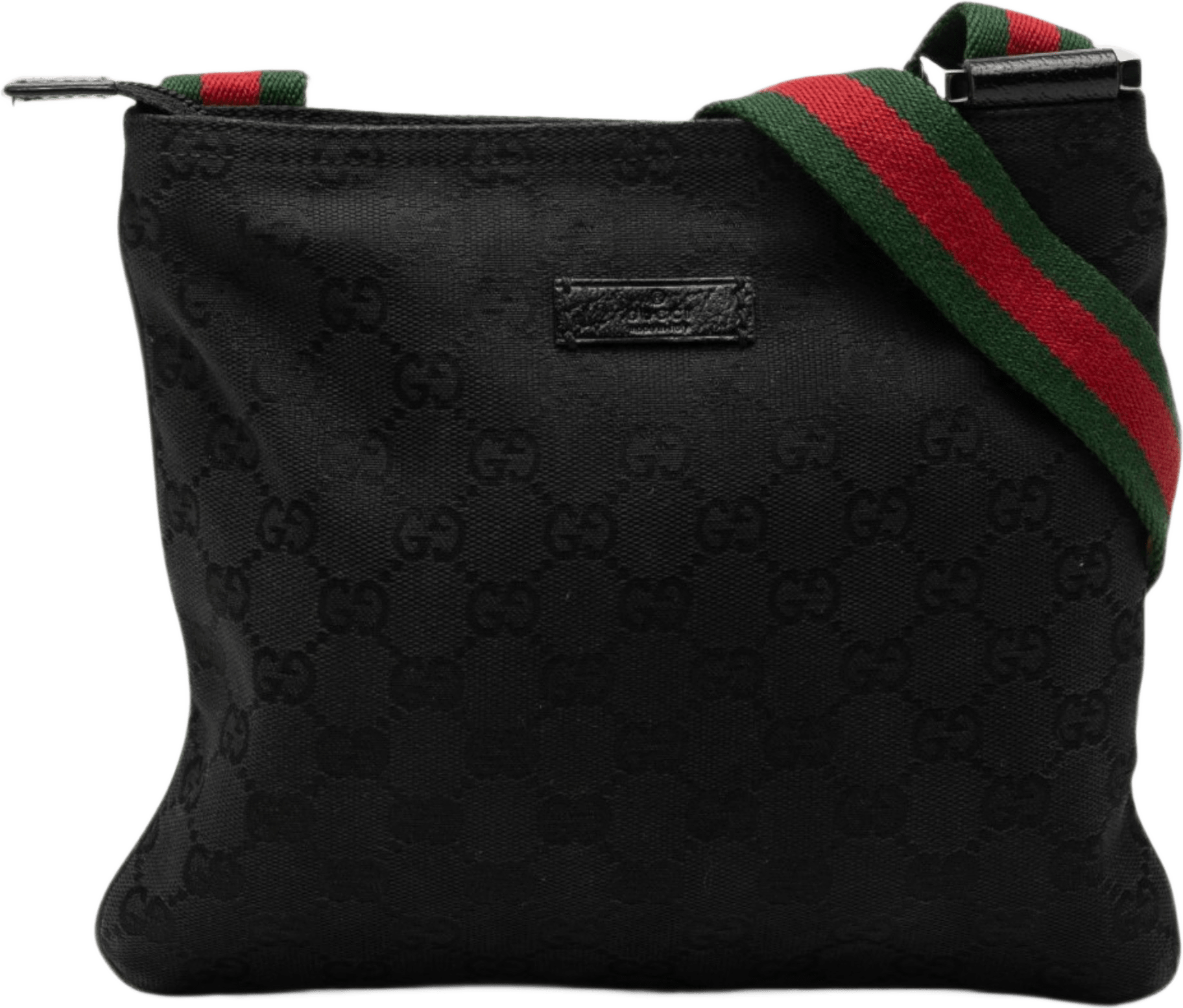 Gucci Gg Canvas Web Crossbody, från Luxclusif, i färgen svart.