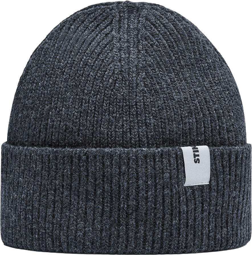 Beanie 02 Merino Regular Fit, från Stiksen, i färgen dark grey.